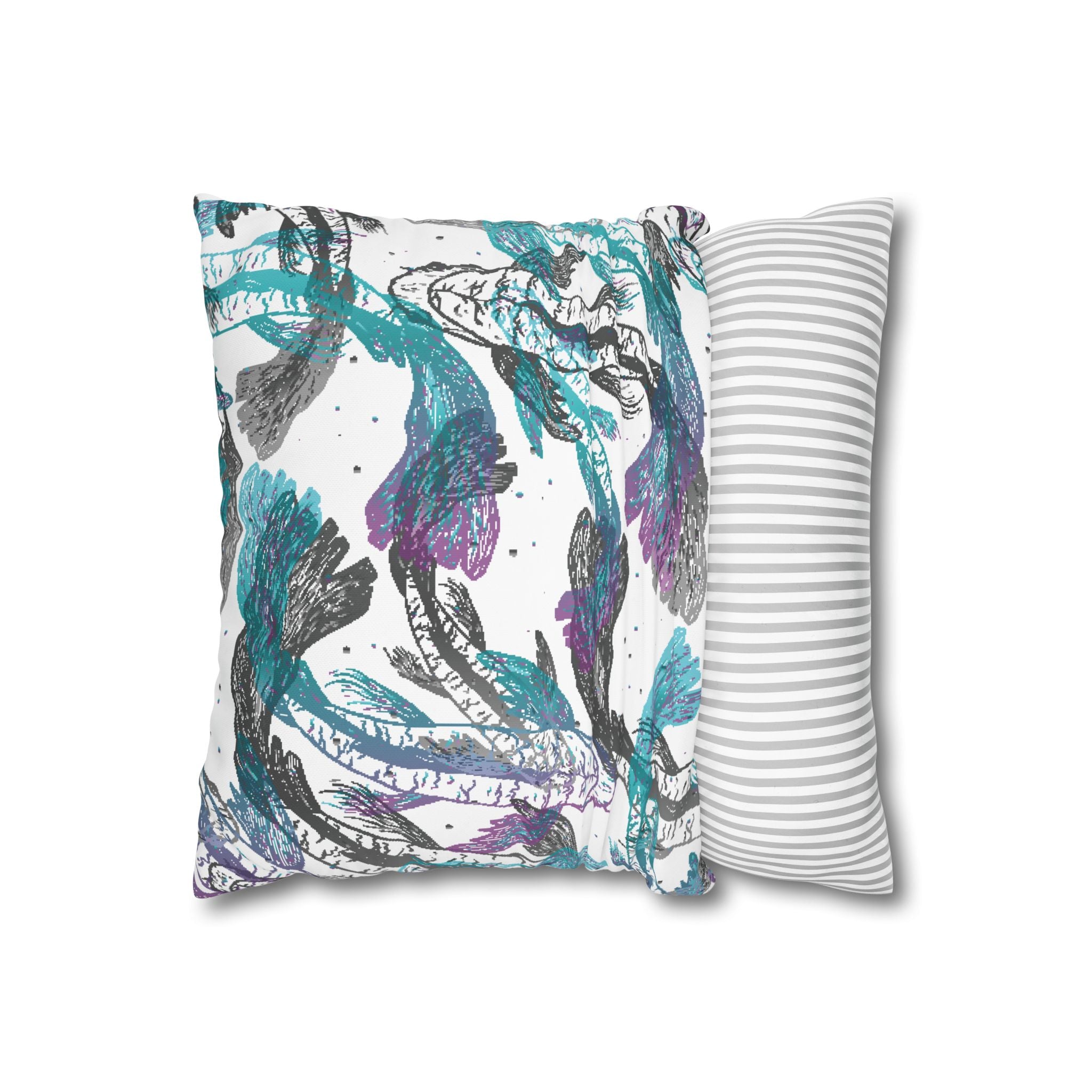 Koi Fish Pillowcase - Teal & Purple