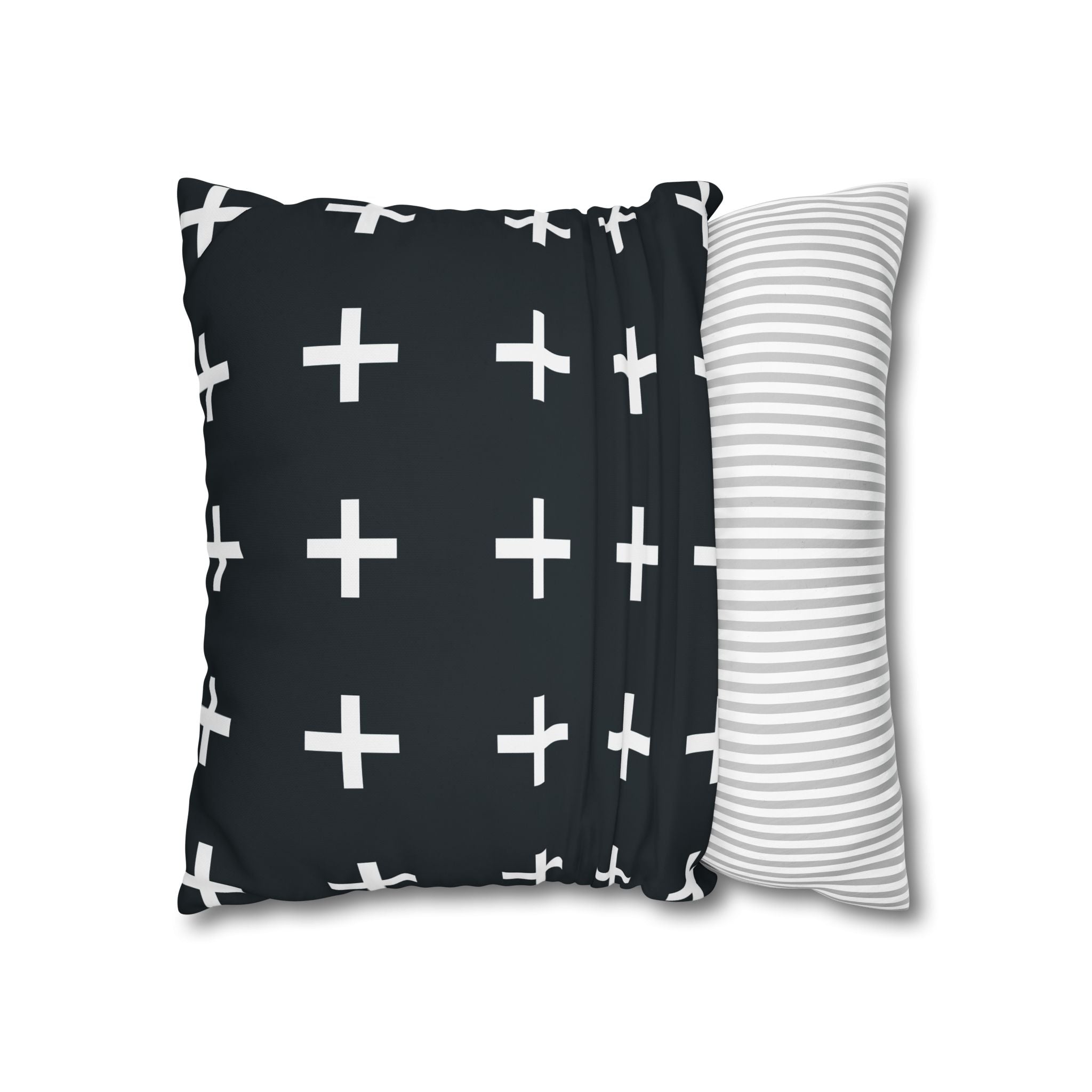 Teal Plus Sign Pillowcase - Geometric Design