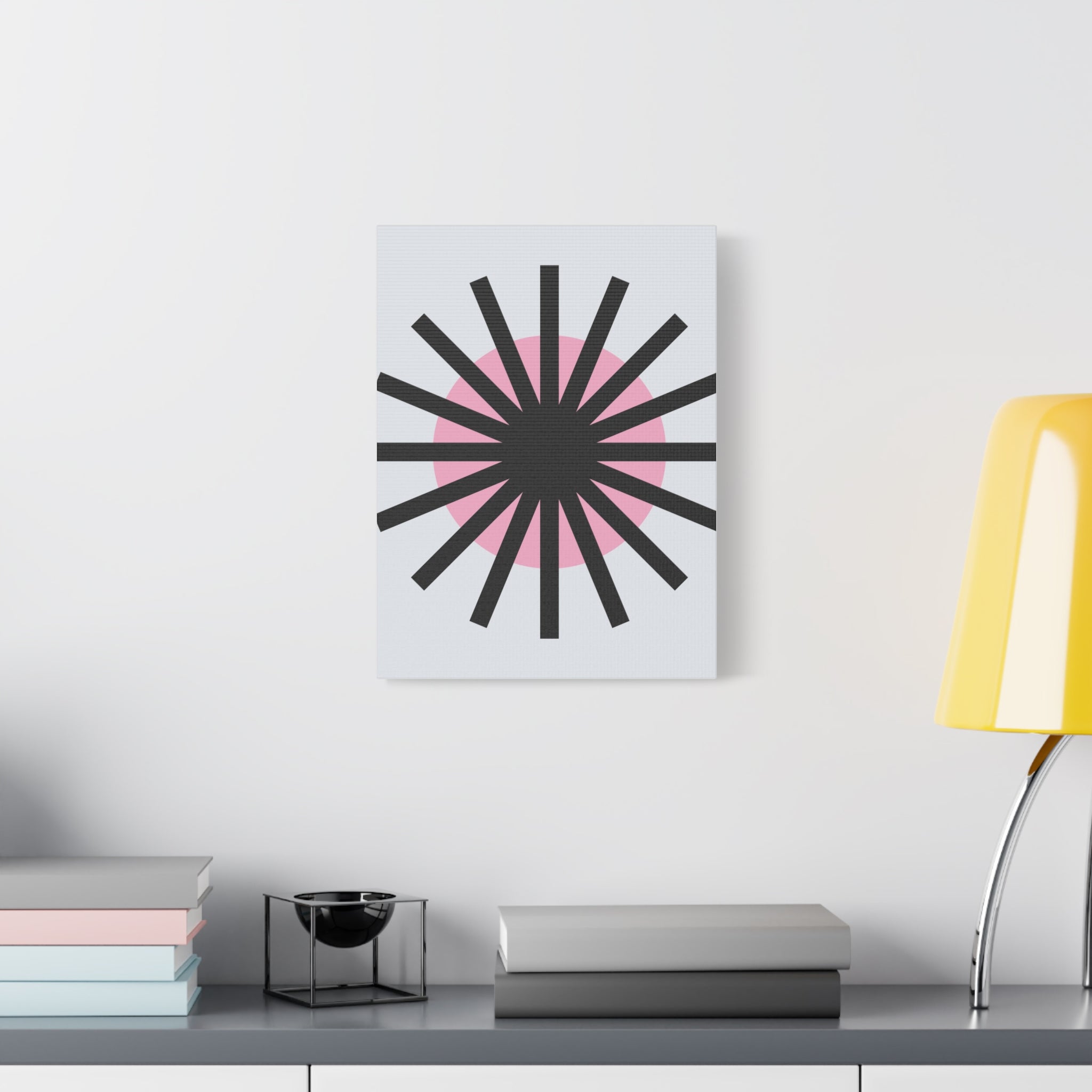 Mid-Century Sunburst Abstract Canvas Art