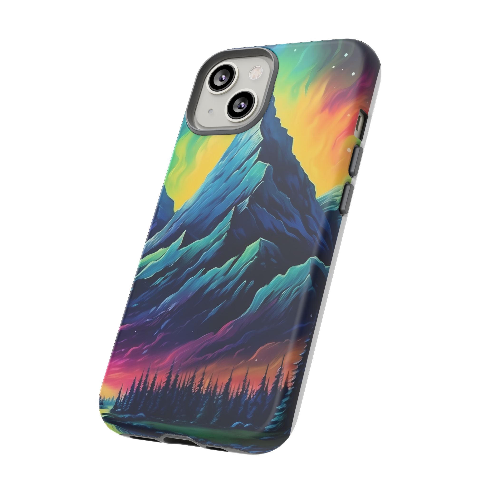 Aurora Mountain Hexagon iPhone Case