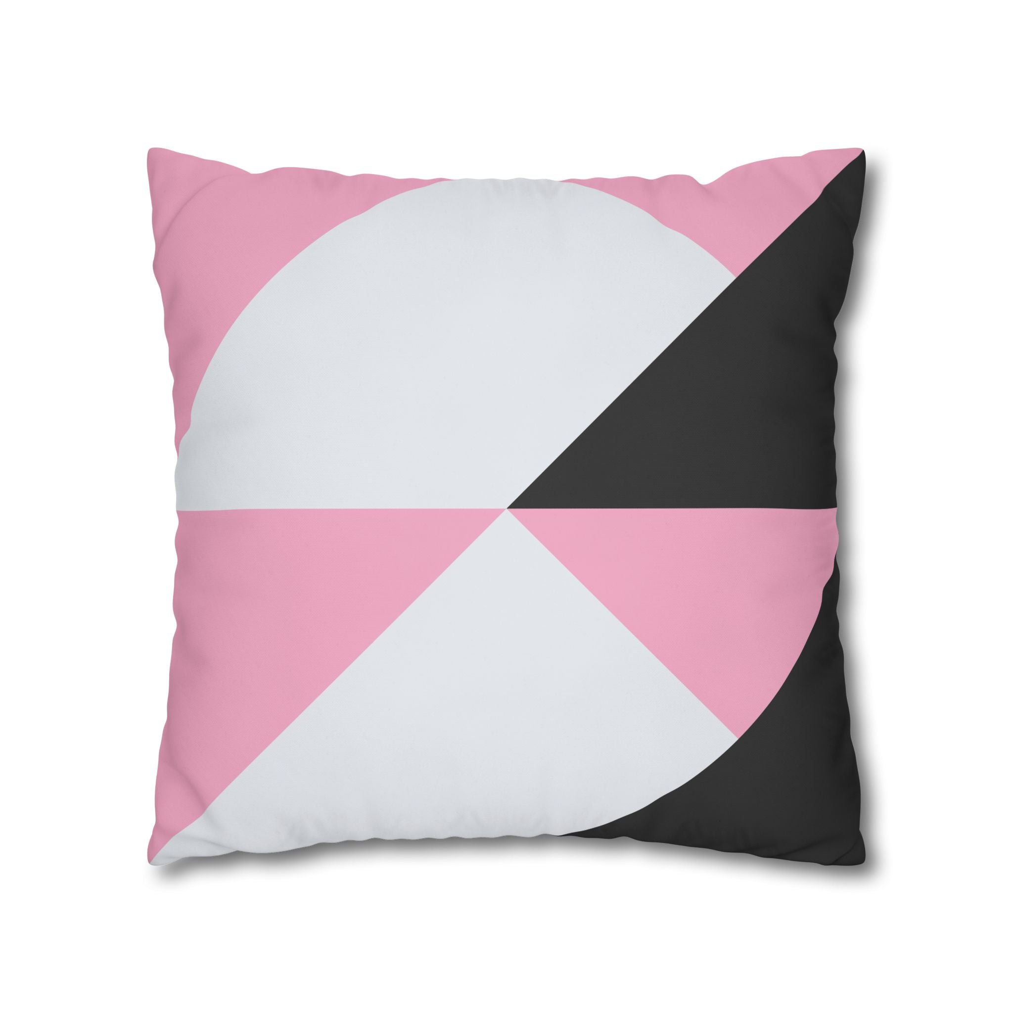 Geometric Triangle Pillowcase - Pink & Gray