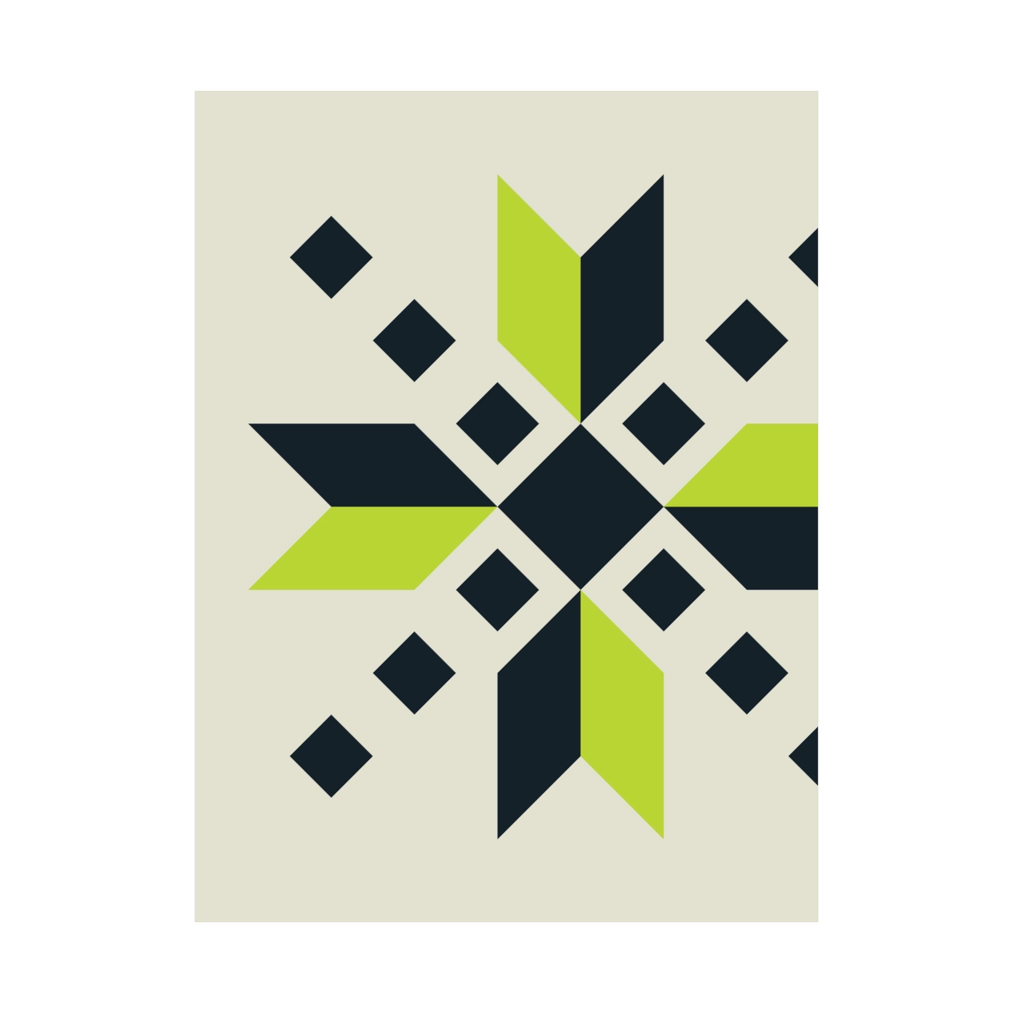 Geometric Green Starburst Poster