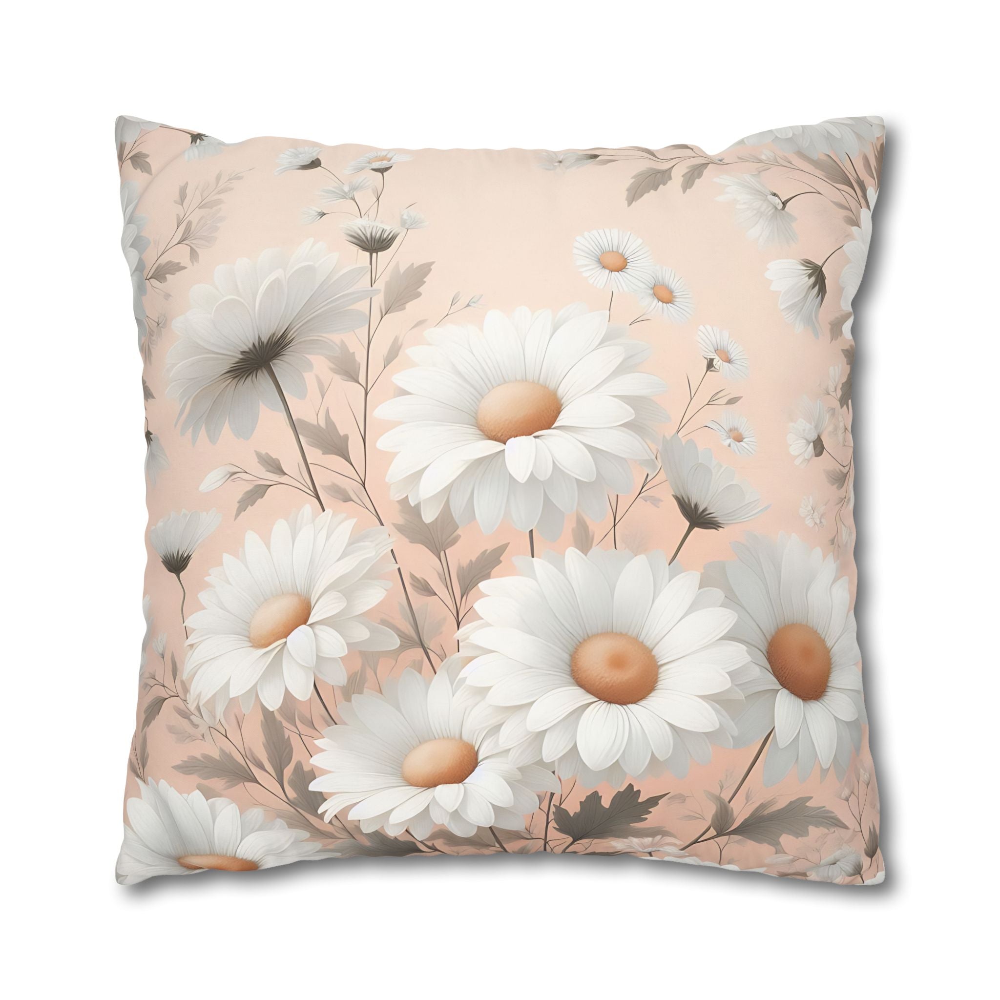 Peach Daisy Pillowcase - Floral Bedding