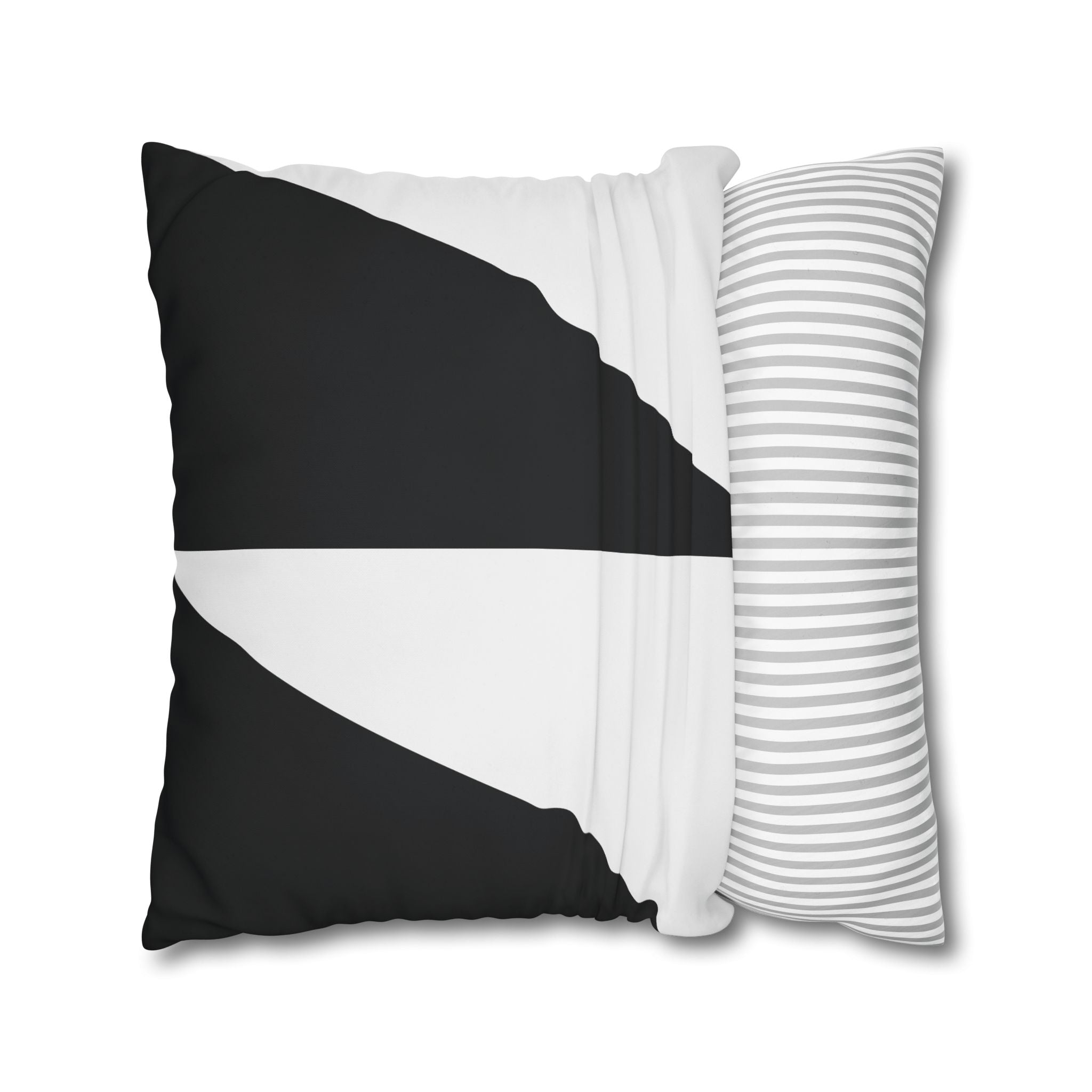 Geometric Triangle Pillowcase - Black & White