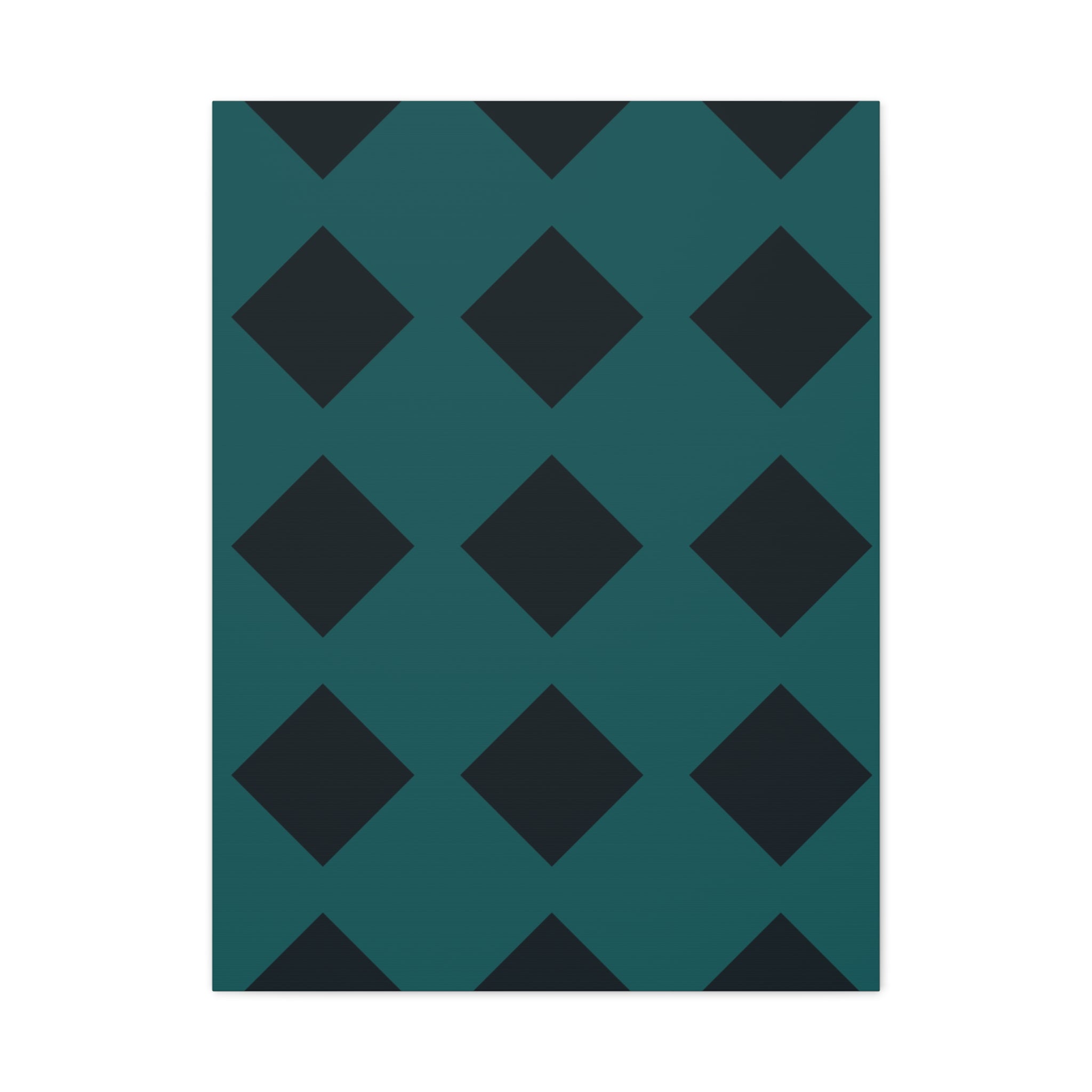 Teal Geometric Diamond Canvas Art