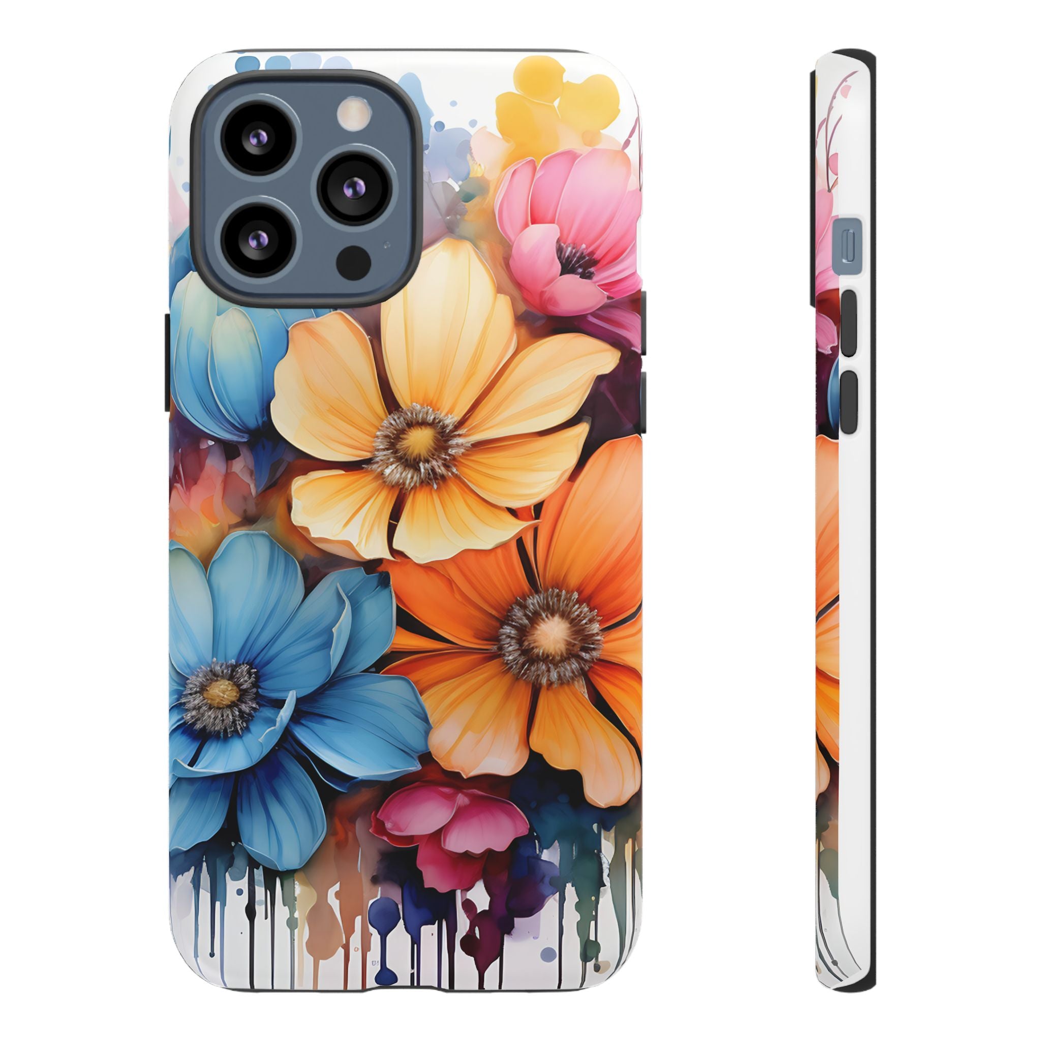 Vibrant Floral Watercolor iPhone Case - Hexagon Stone