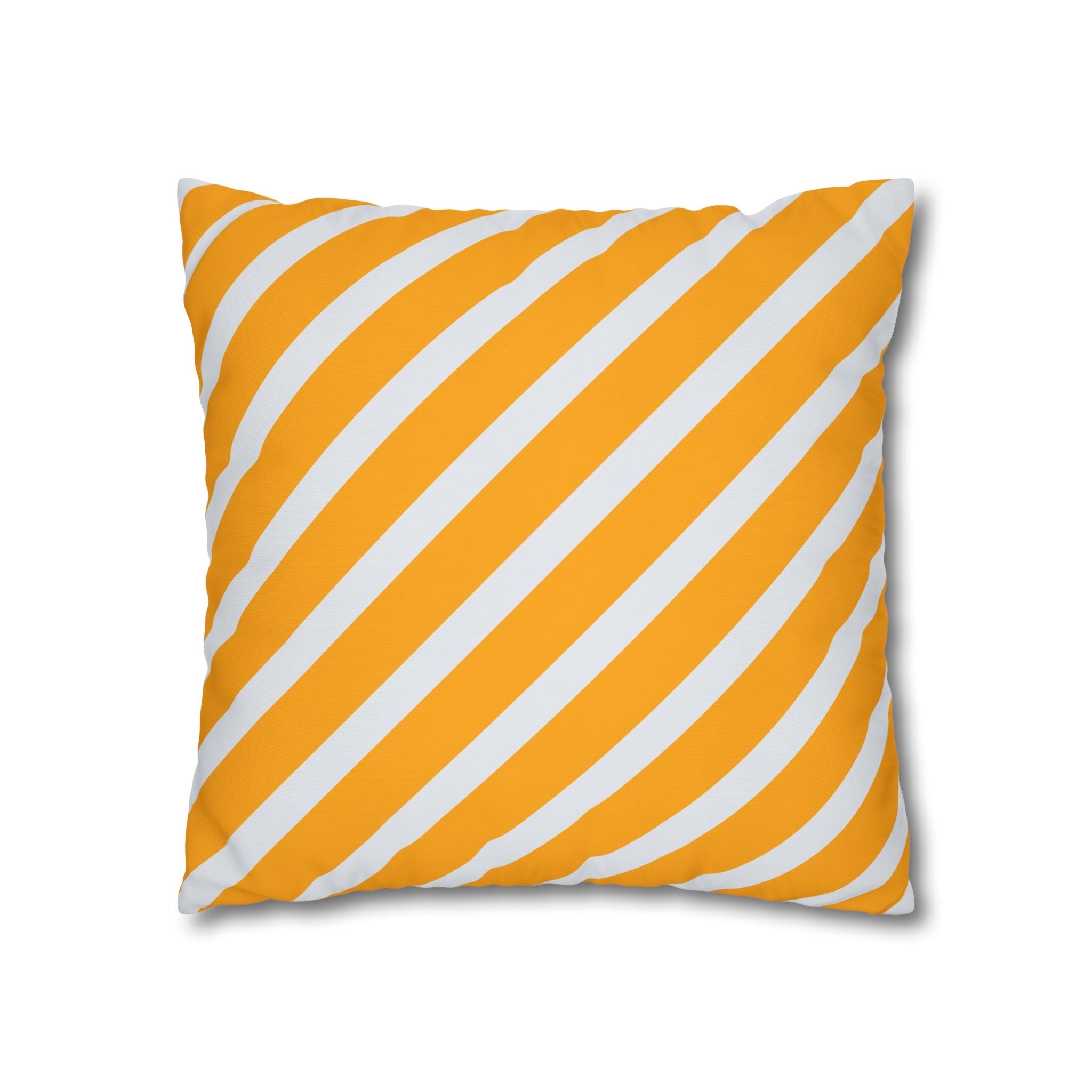 Neon Orange & Gray Diagonal Stripe Pillowcase