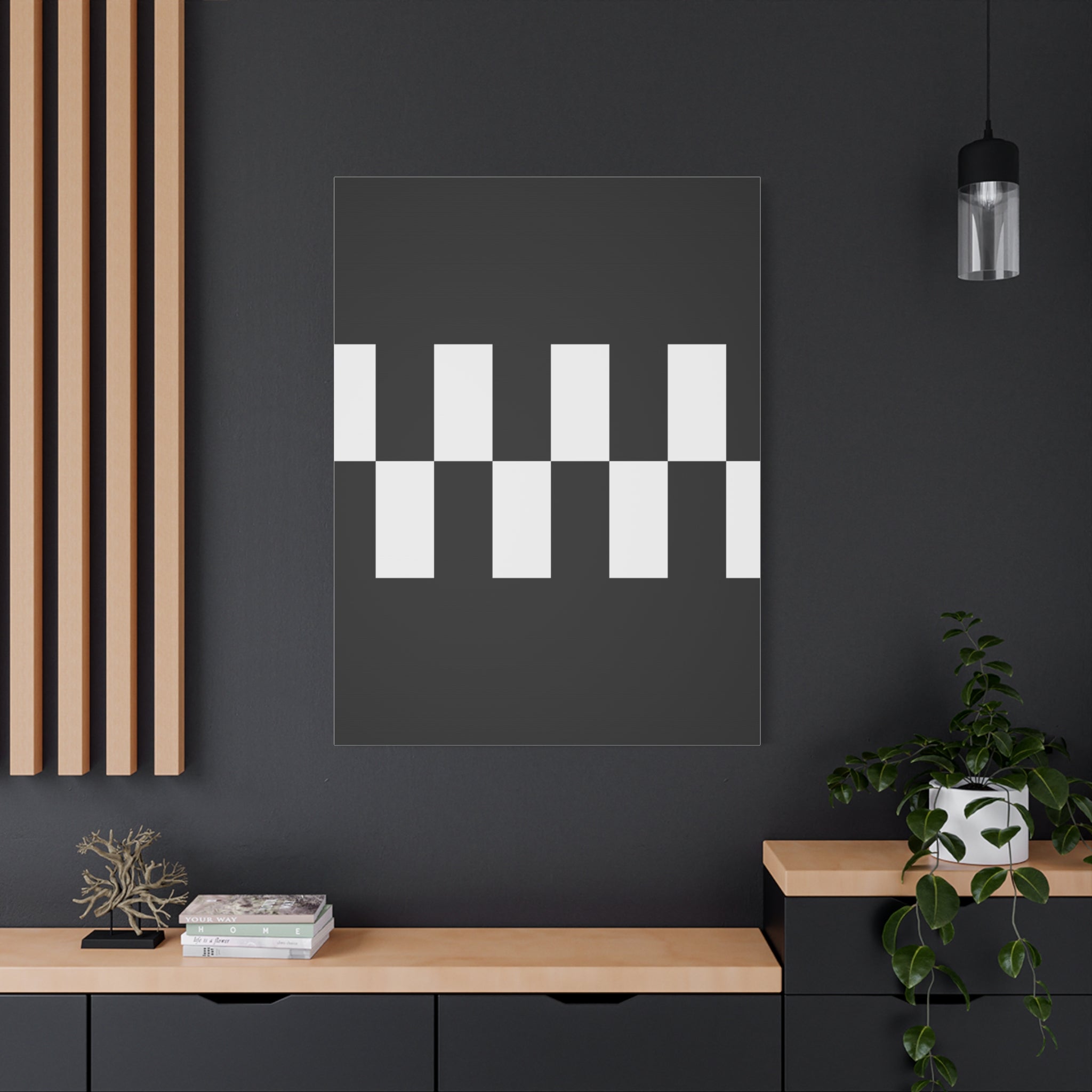 Black & White Checkered Canvas Art