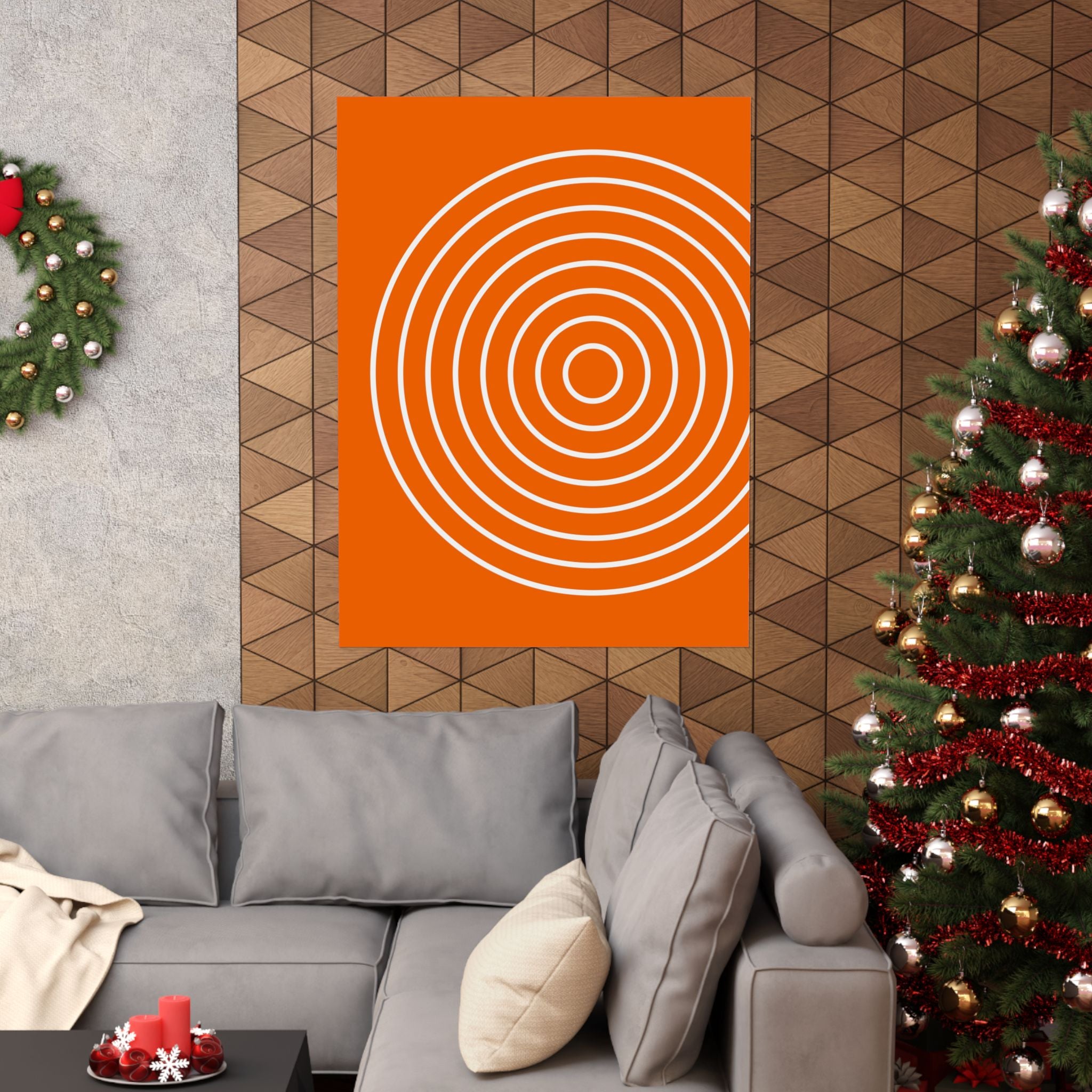 Orange Abstract Circle Art Poster