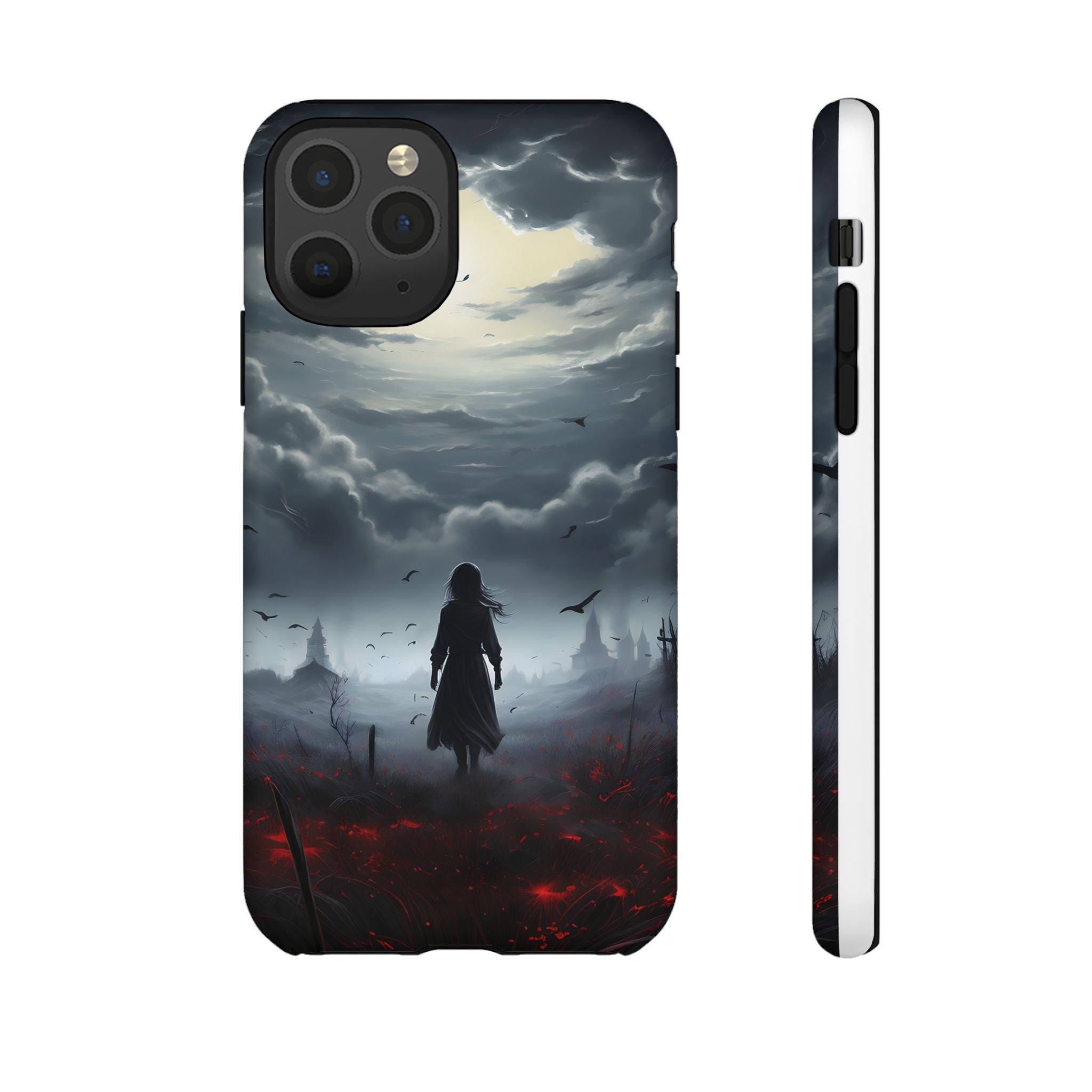 Stormy Silhouette Hexagon Stone iPhone Case