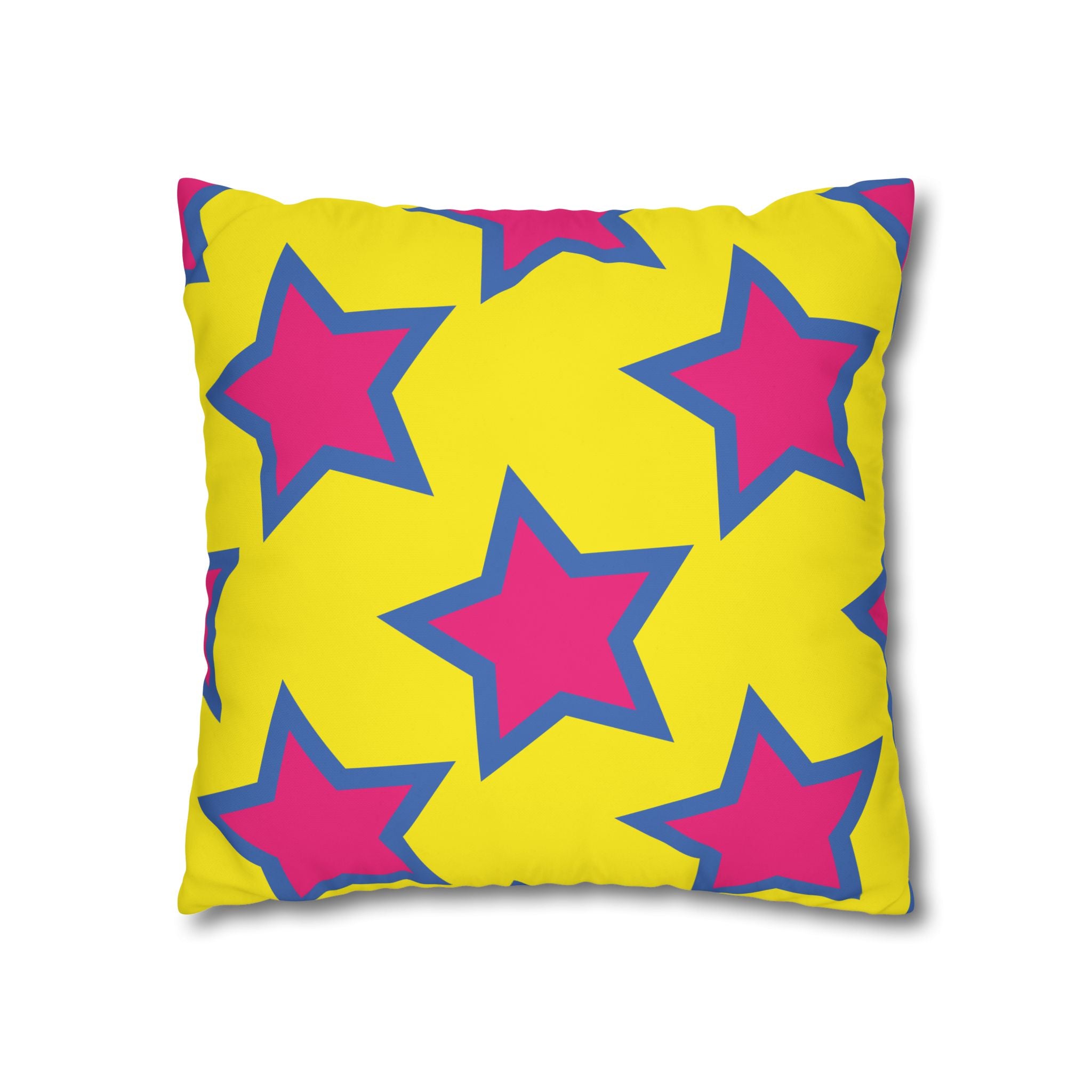 Pink & Purple Star Pillowcase - Yellow