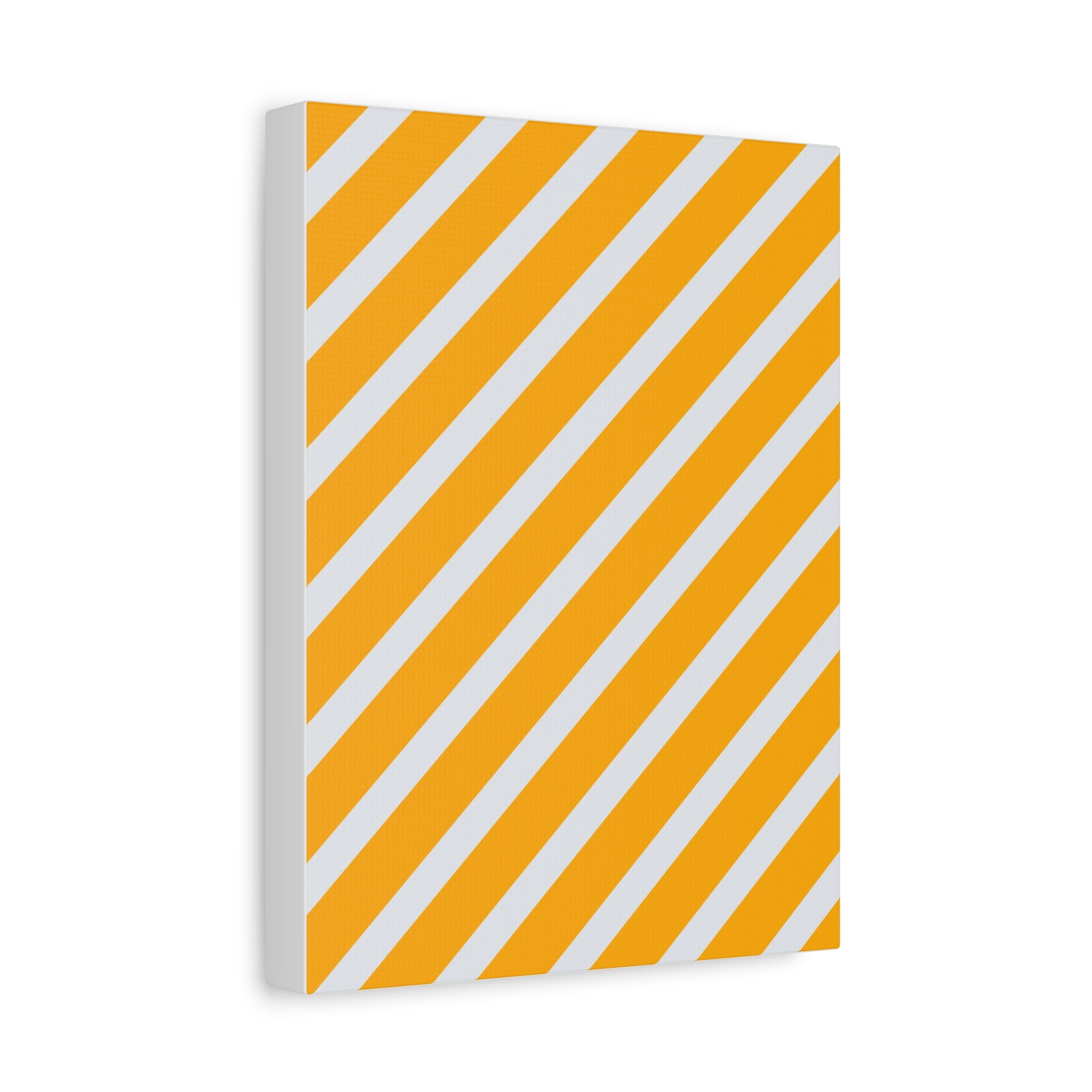 Orange & Gray Diagonal Stripe Canvas Art