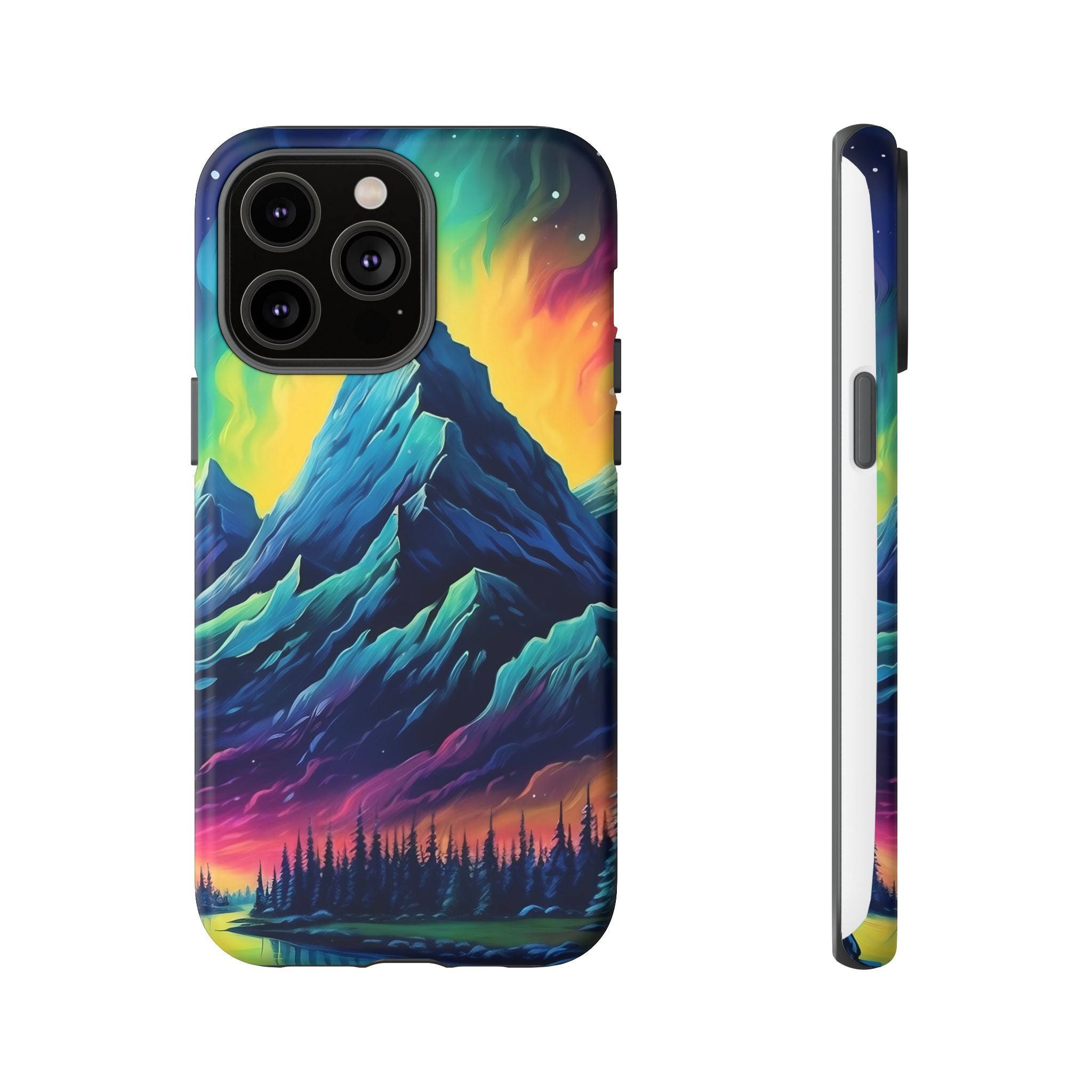 Aurora Mountain Hexagon iPhone Case