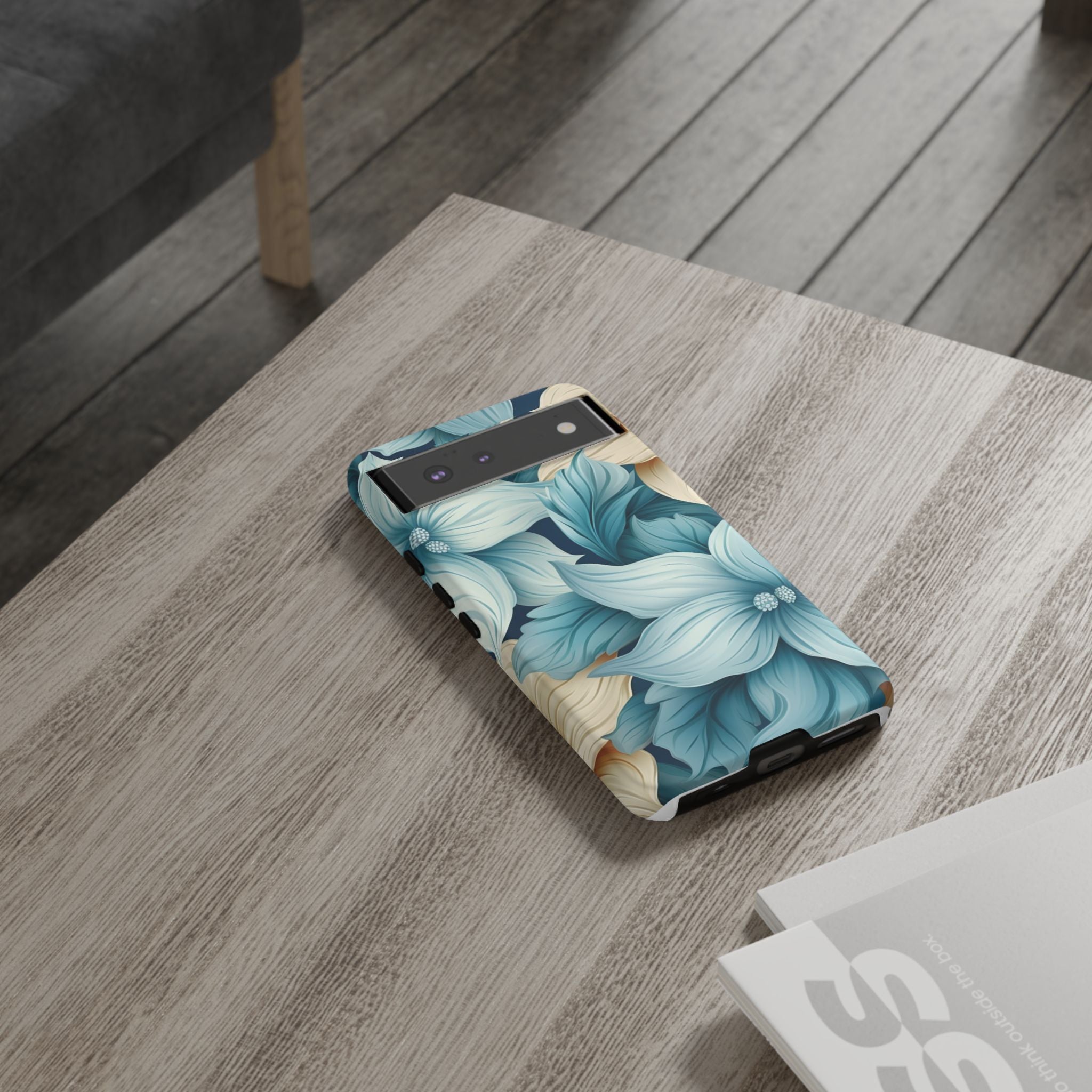 Teal Floral Google Pixel Case (All Models) - Elegant Design