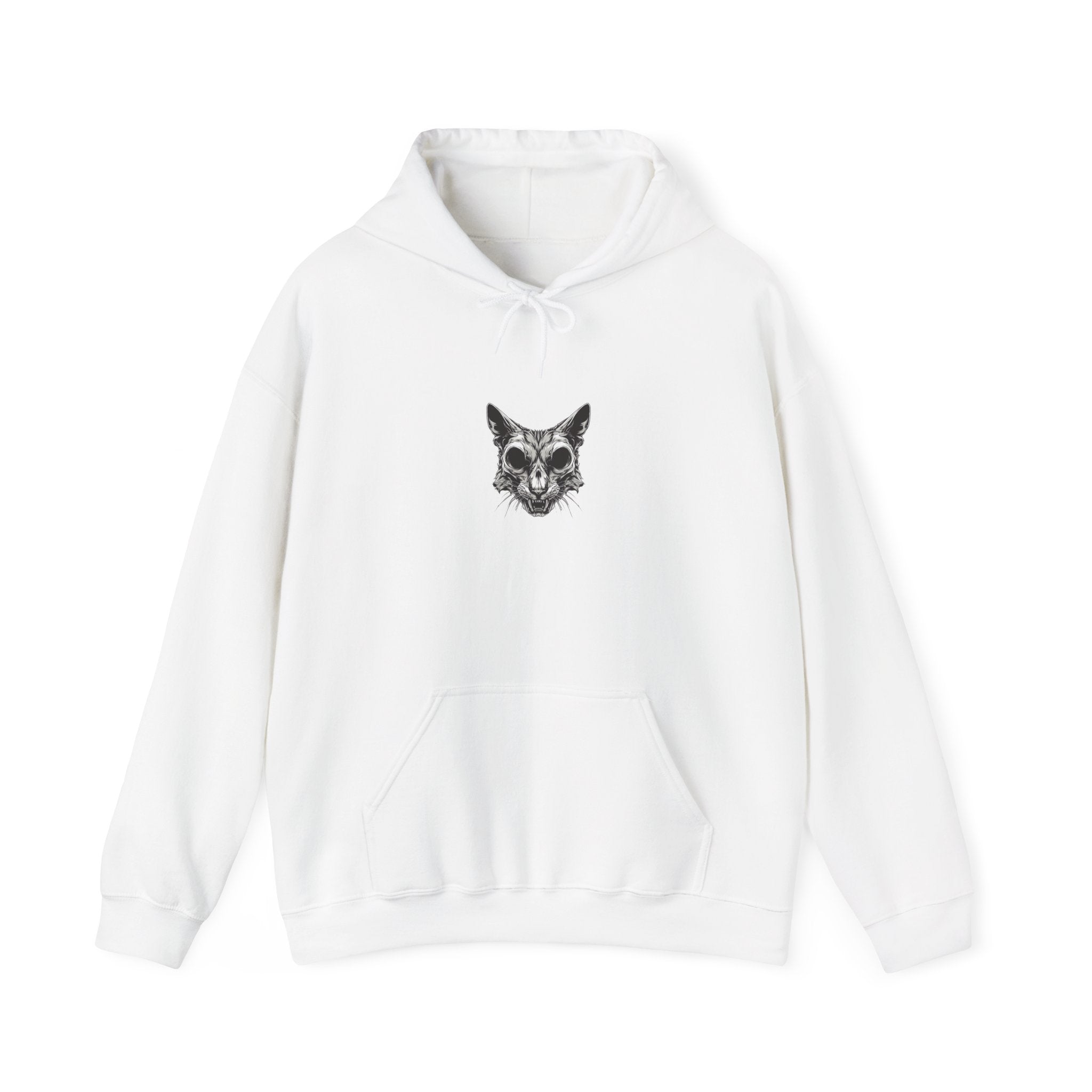 Gothic Cat Skull Hoodie: Dark Art Wear