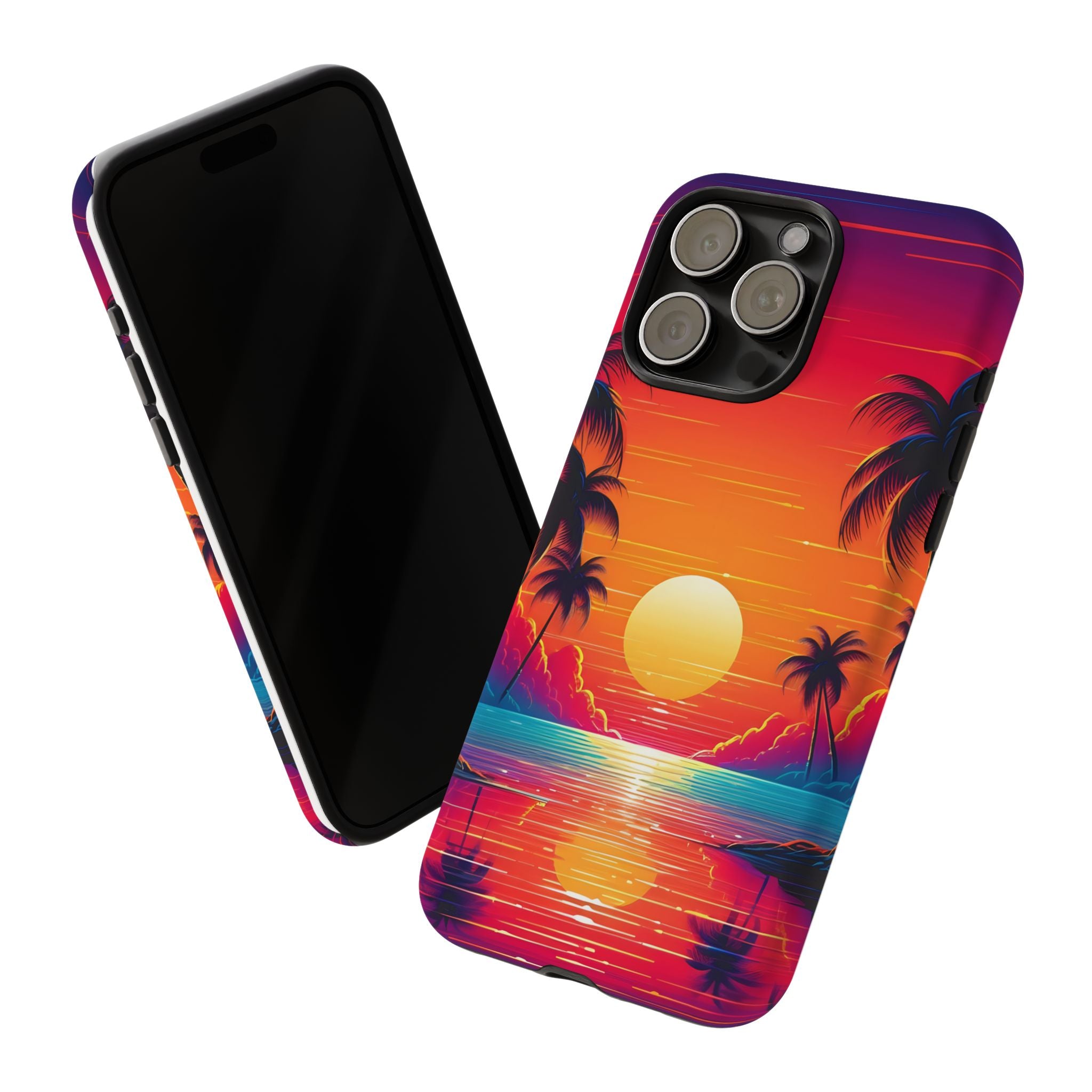 Sunset Palm Beach iPhone Case - Hexagon Stone