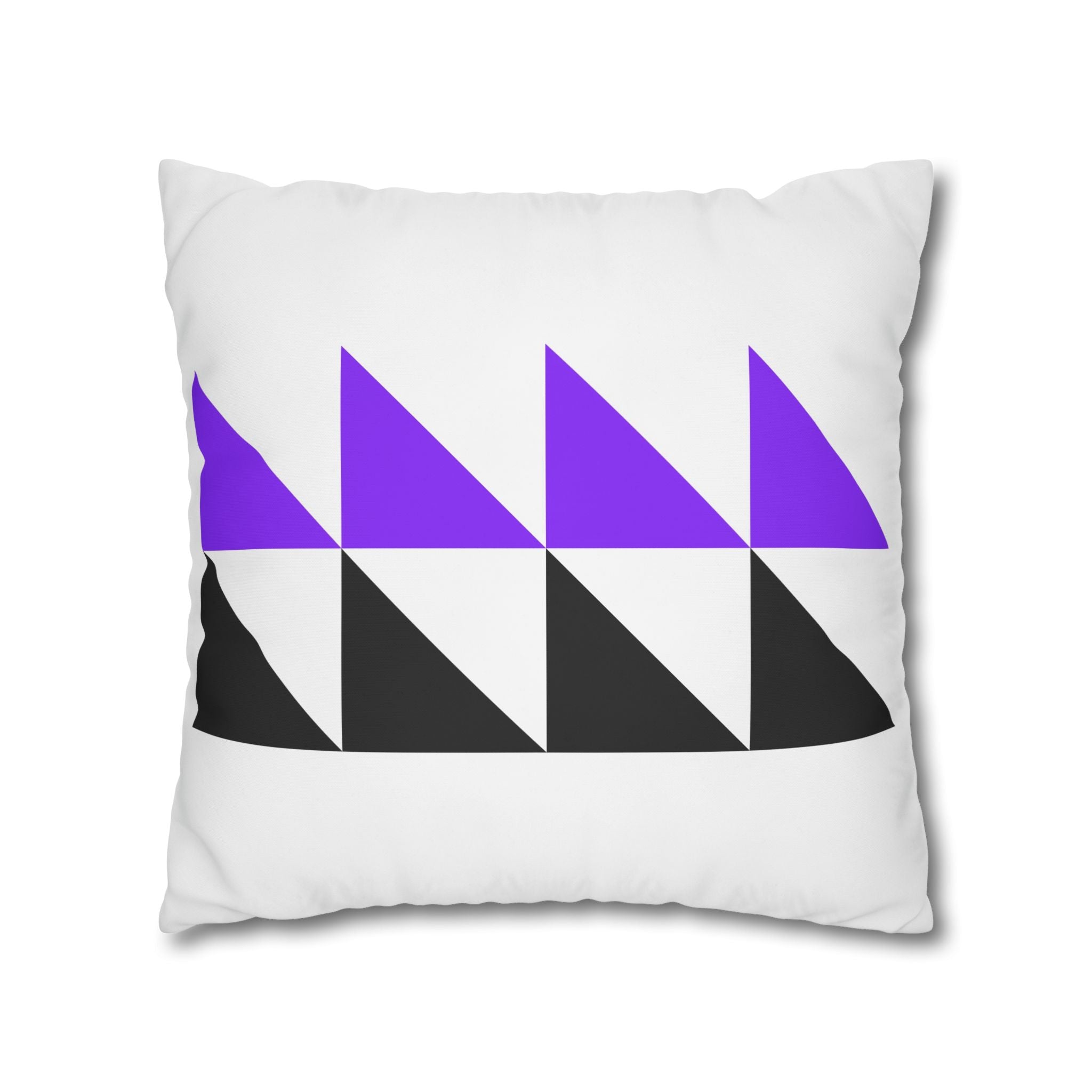 Geometric Triangle Pillowcase - Purple & Black