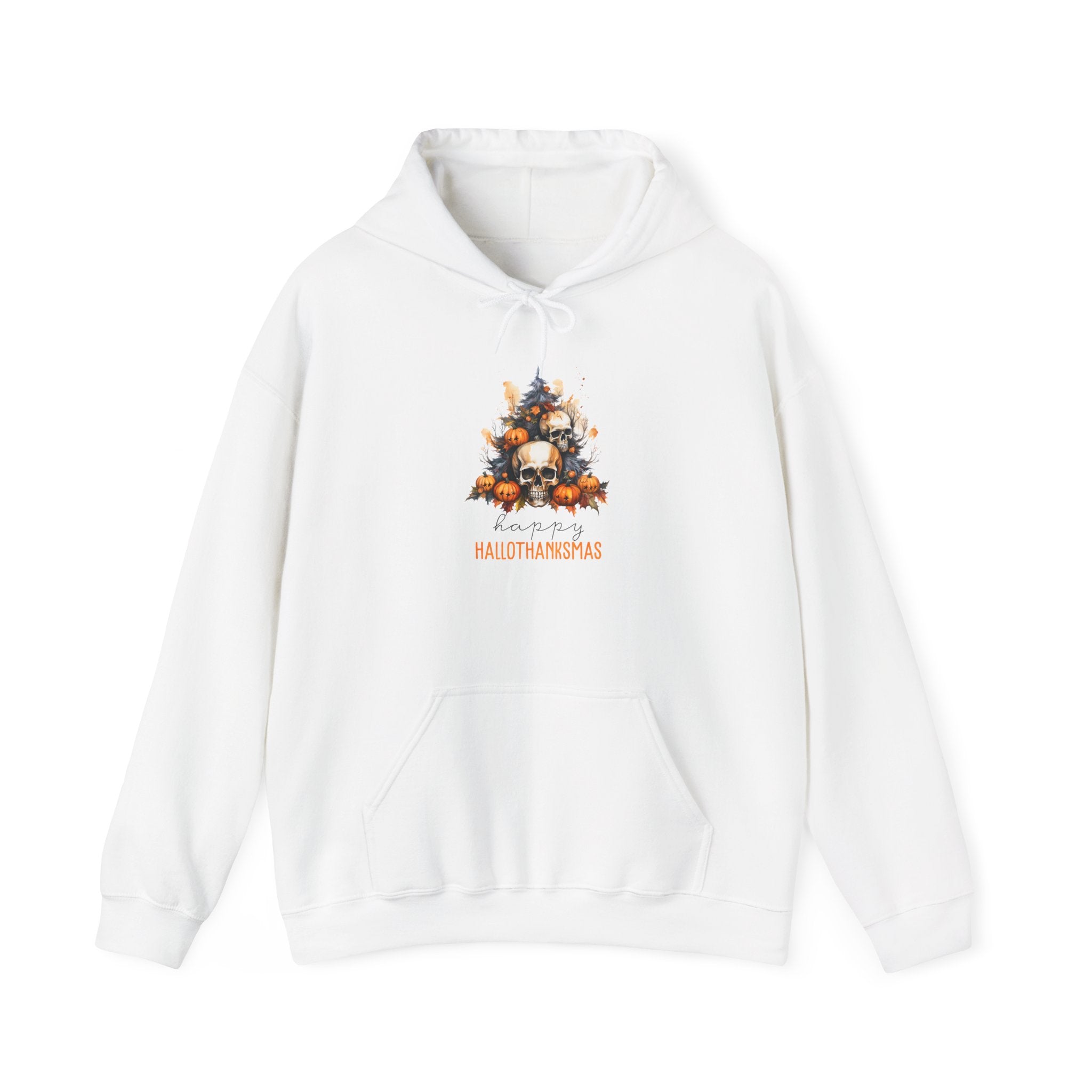 Hallothanksmas Hoodie: Skull & Pumpkins