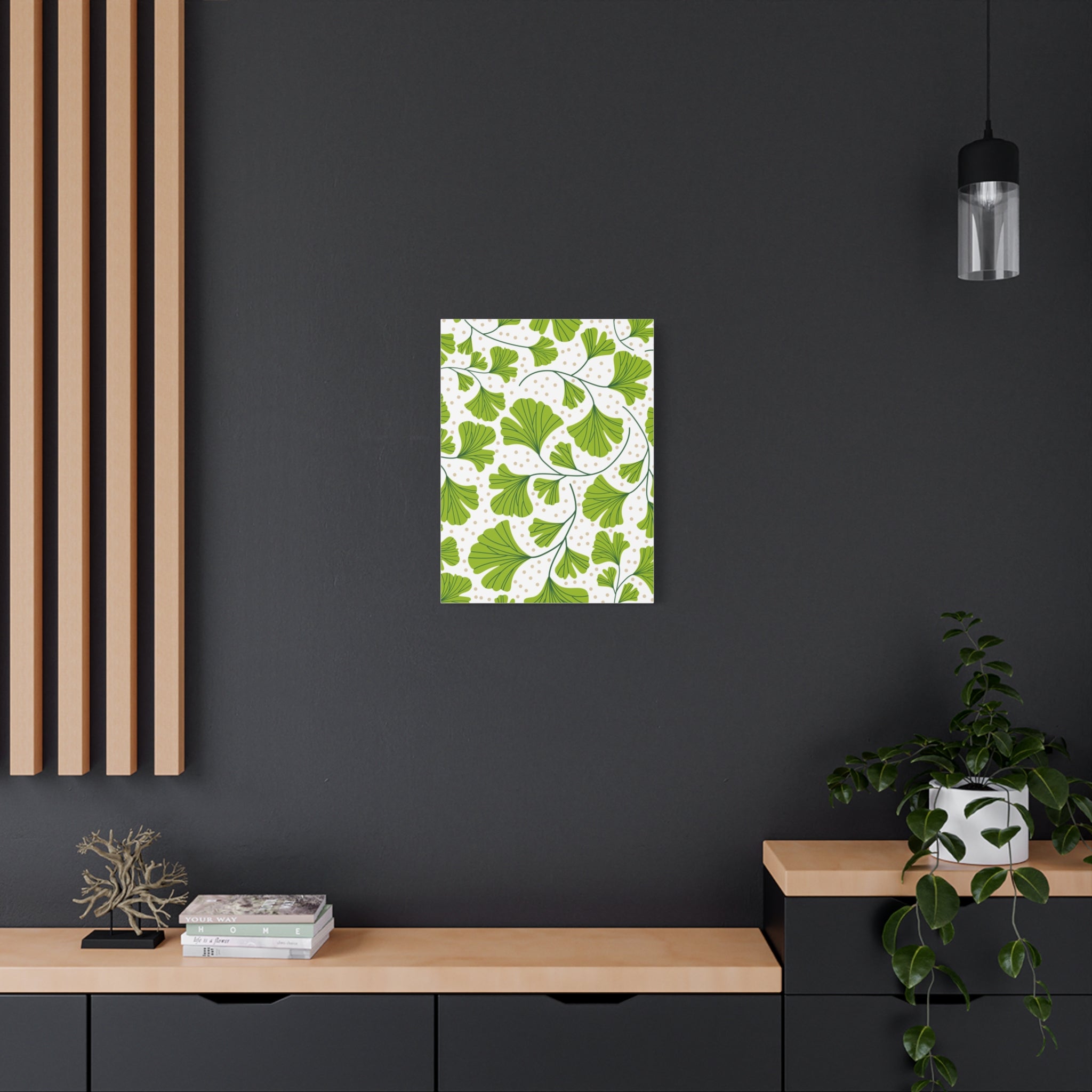 Ginkgo Biloba Leaves Art Deco Canvas