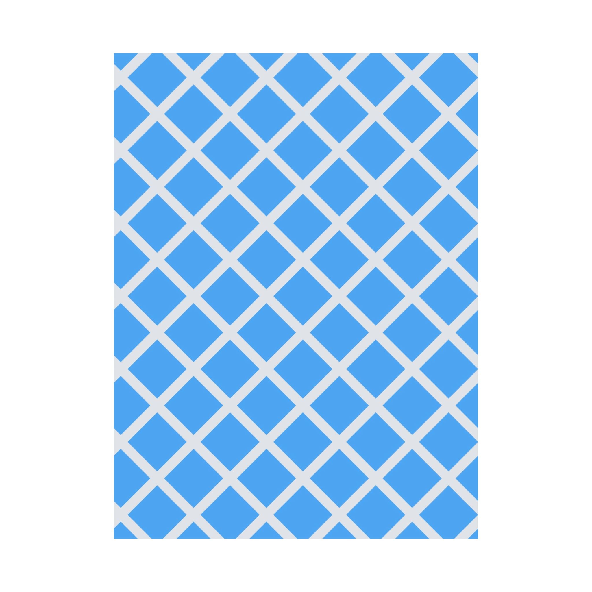 Sky Blue Diamond Grid Geometric Poster