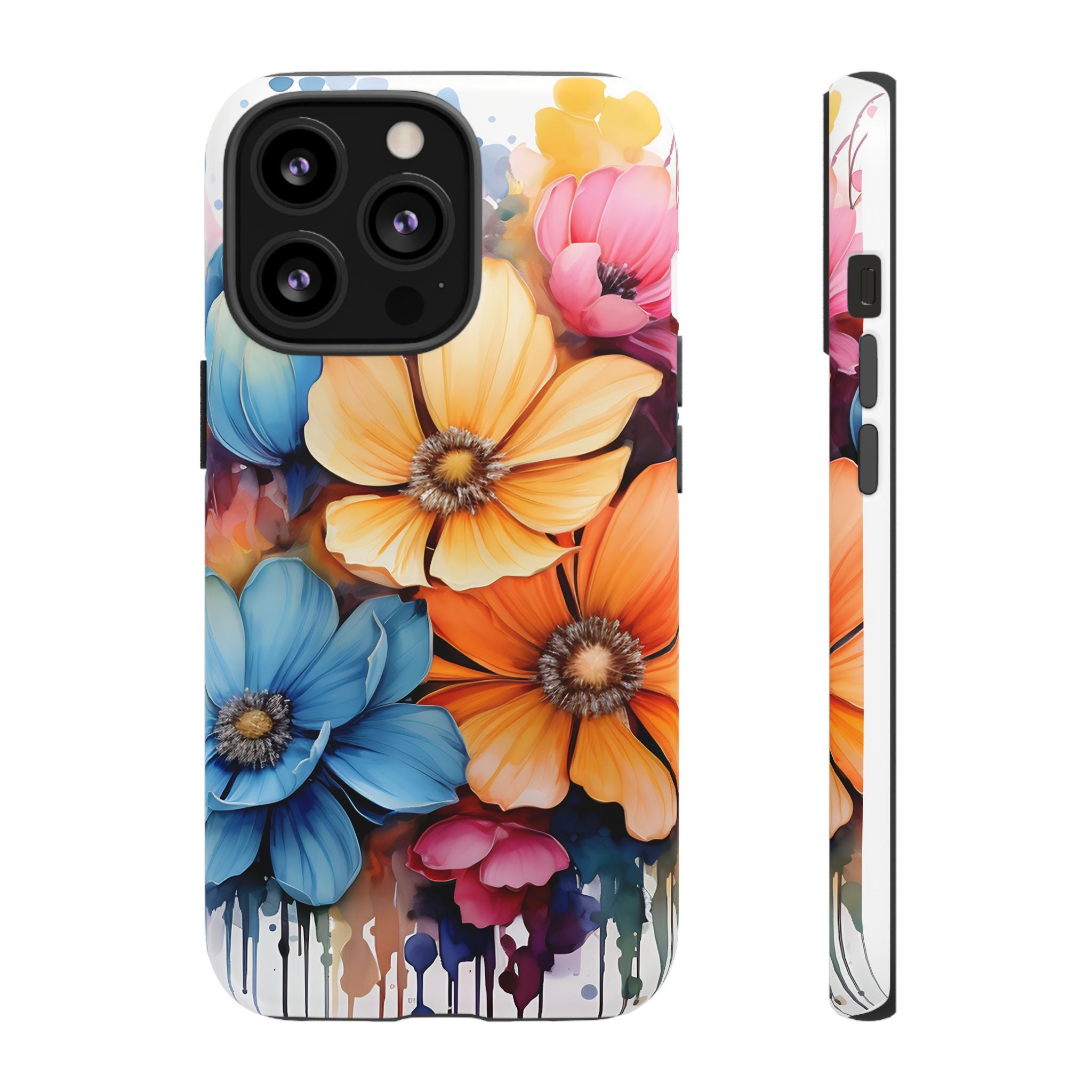 Vibrant Floral Watercolor iPhone Case - Hexagon Stone