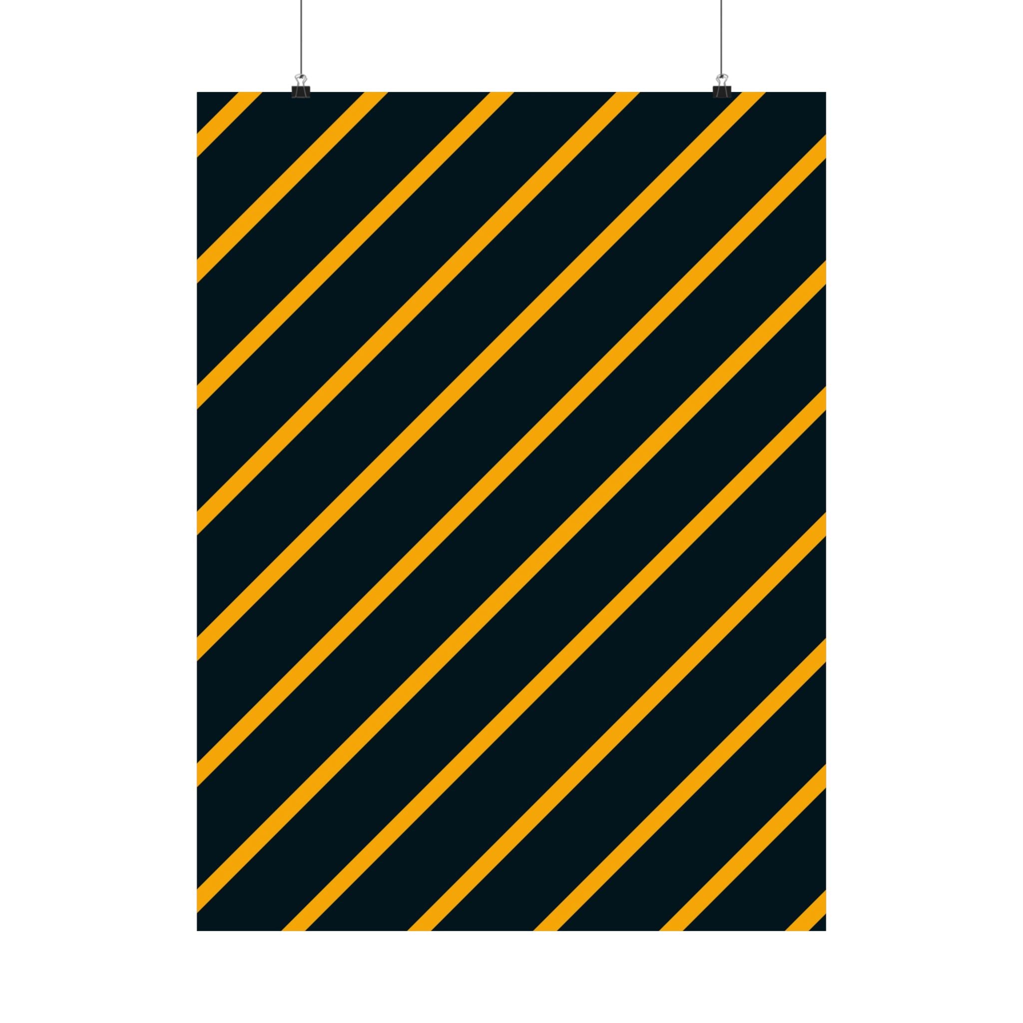 Bold Orange Diagonal Stripes Poster