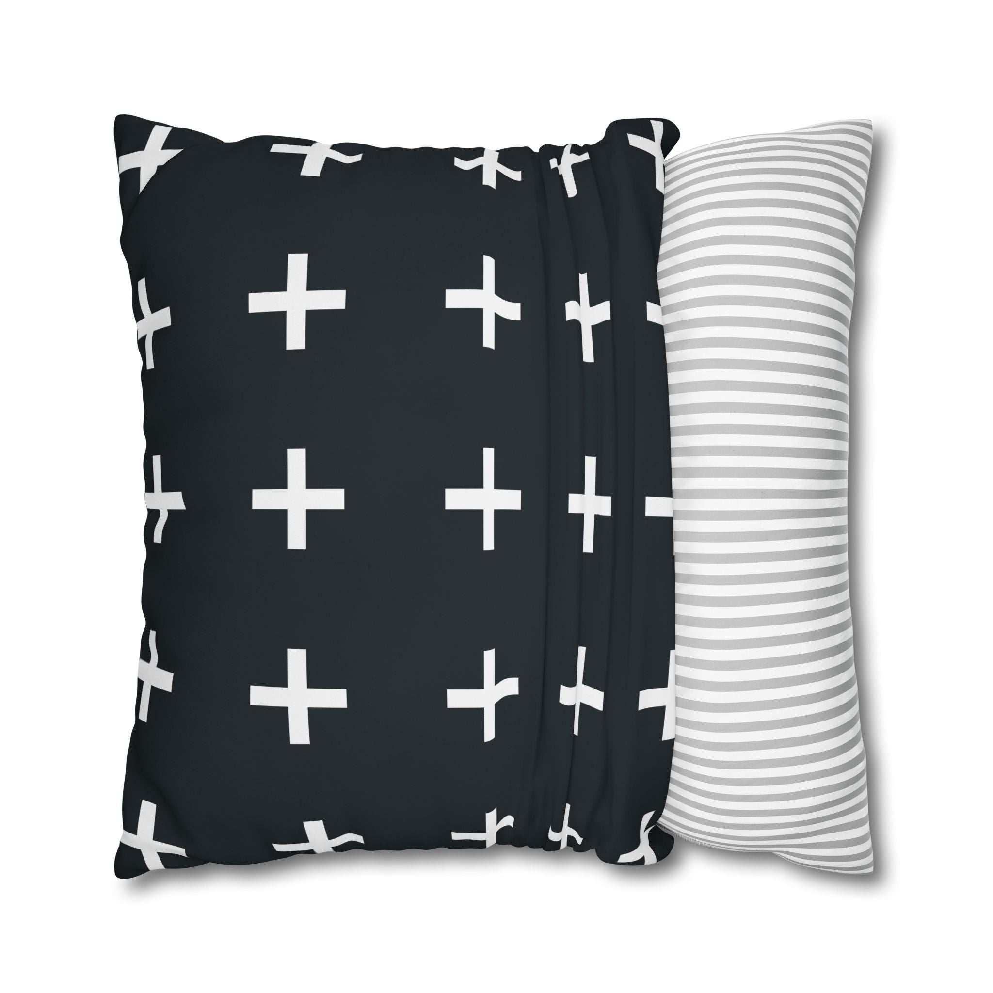 Teal Plus Sign Pillowcase - Geometric Design