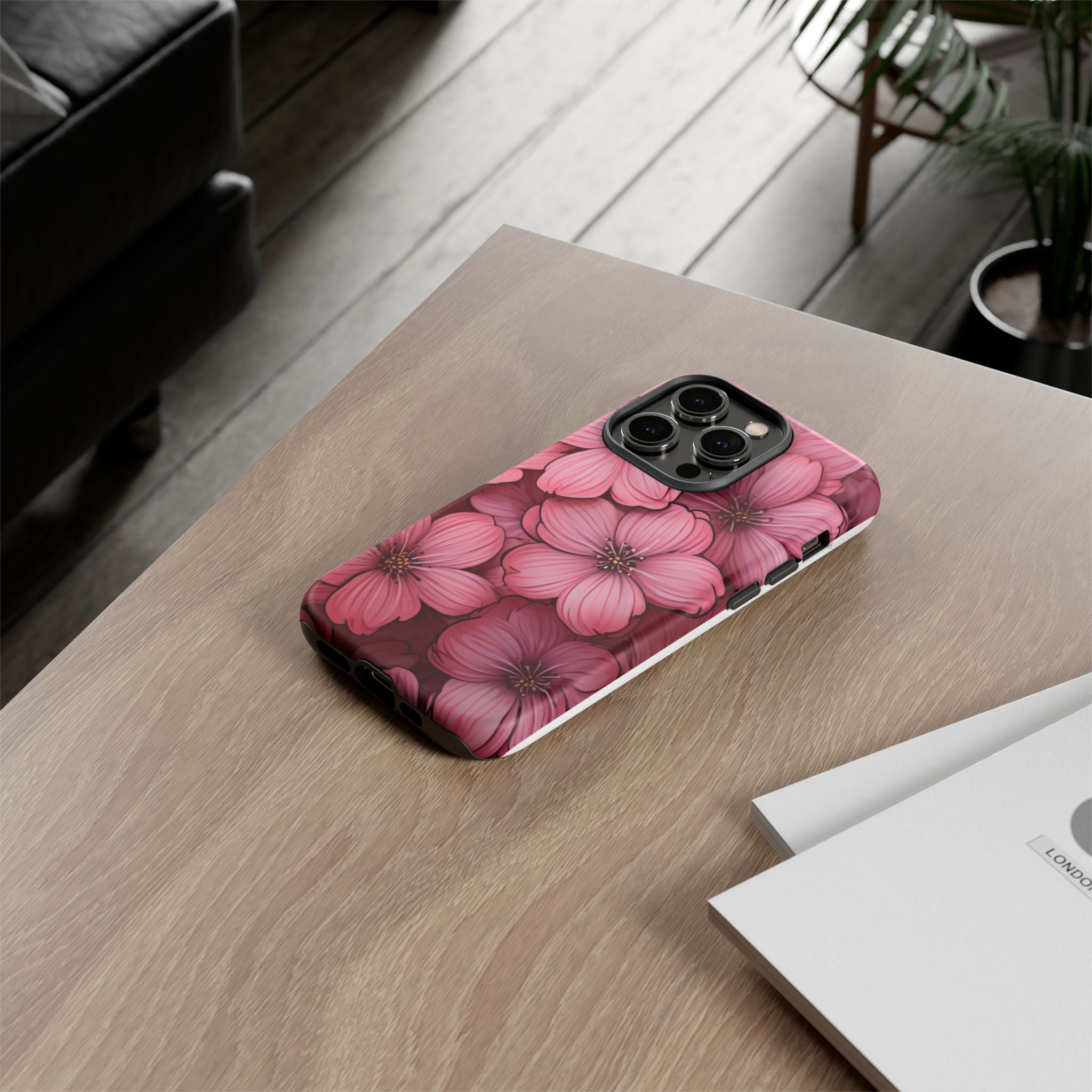 Pink Blossom Hexagon iPhone Case - Rugged