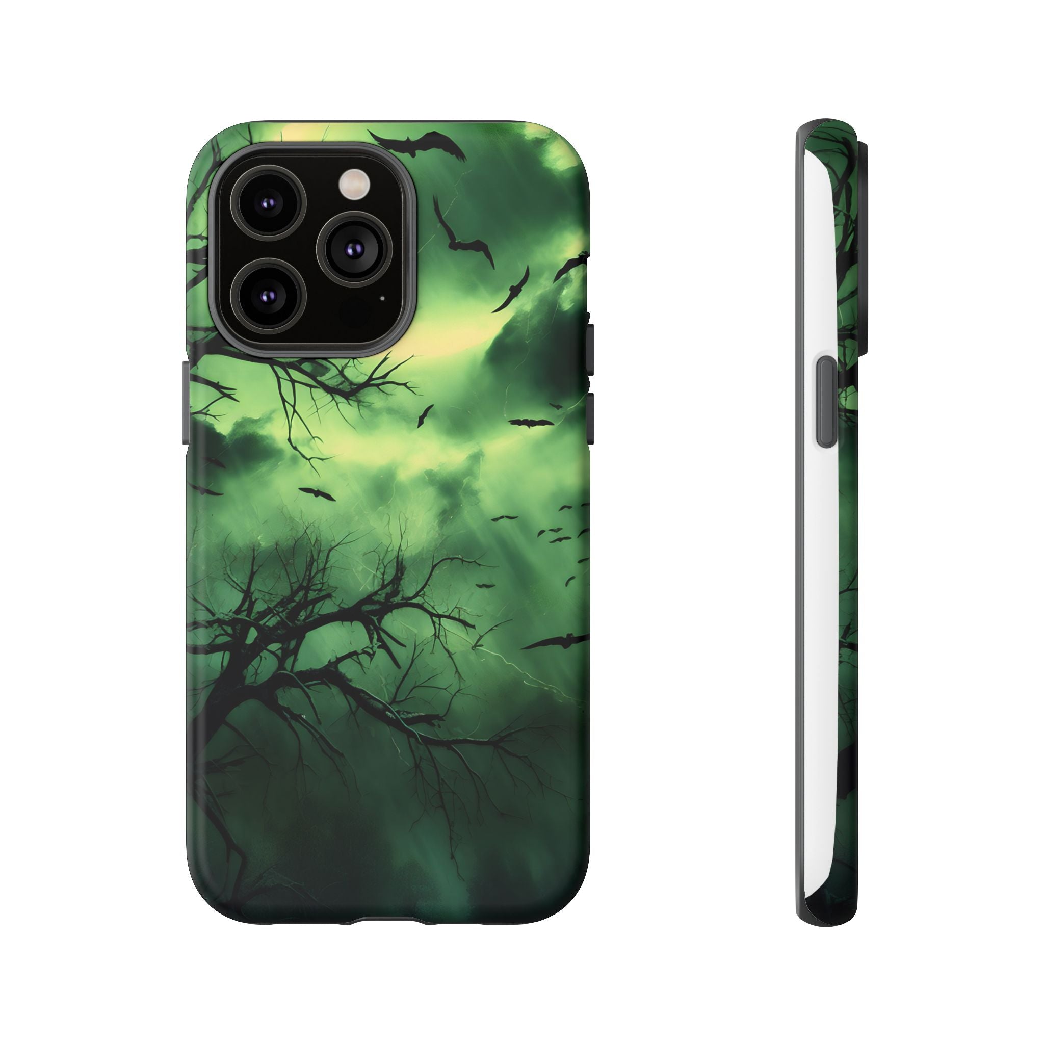 Gothic Green Forest iPhone Case - Hexagon Stone