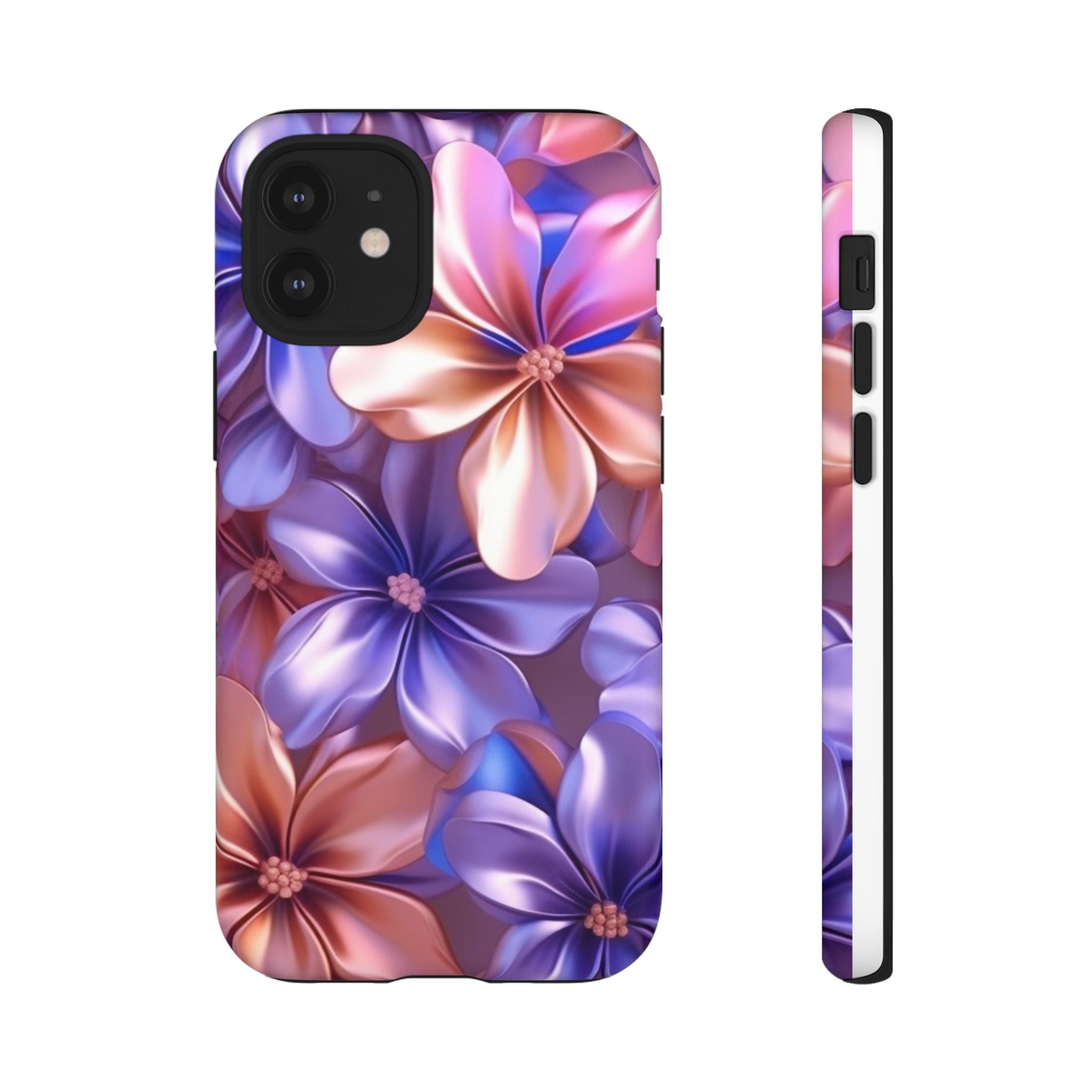 Metallic Flower iPhone Case - Rugged Hexagon Stone