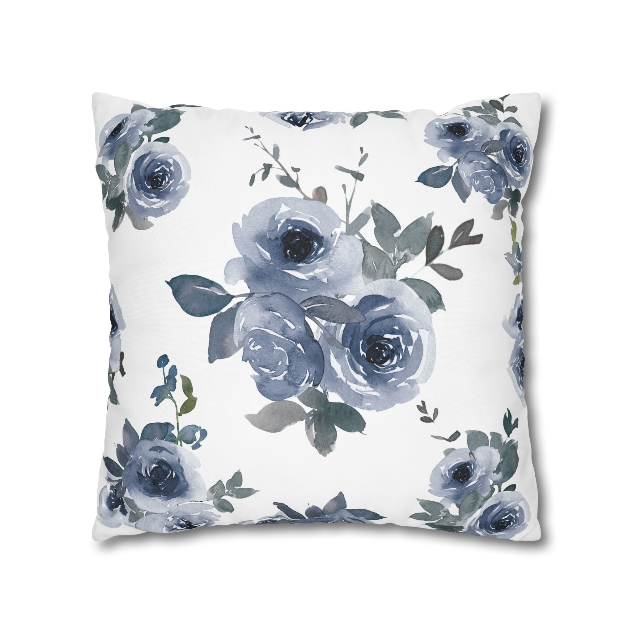 Blue Rose Watercolor Pillowcase