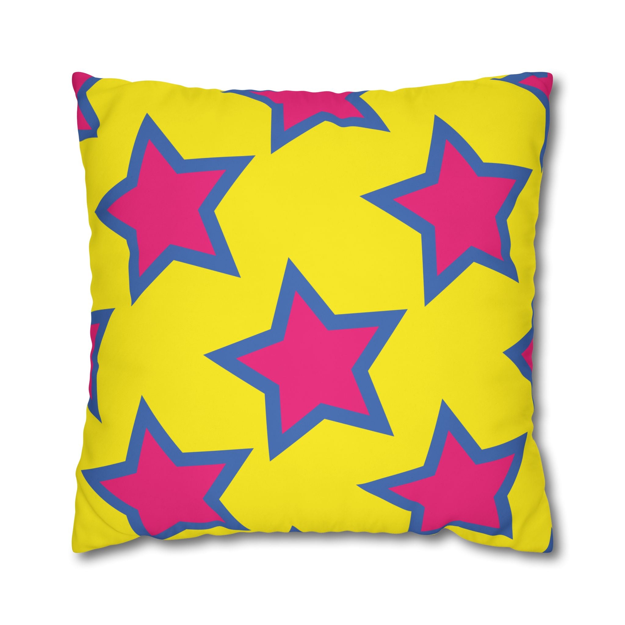 Pink & Purple Star Pillowcase - Yellow