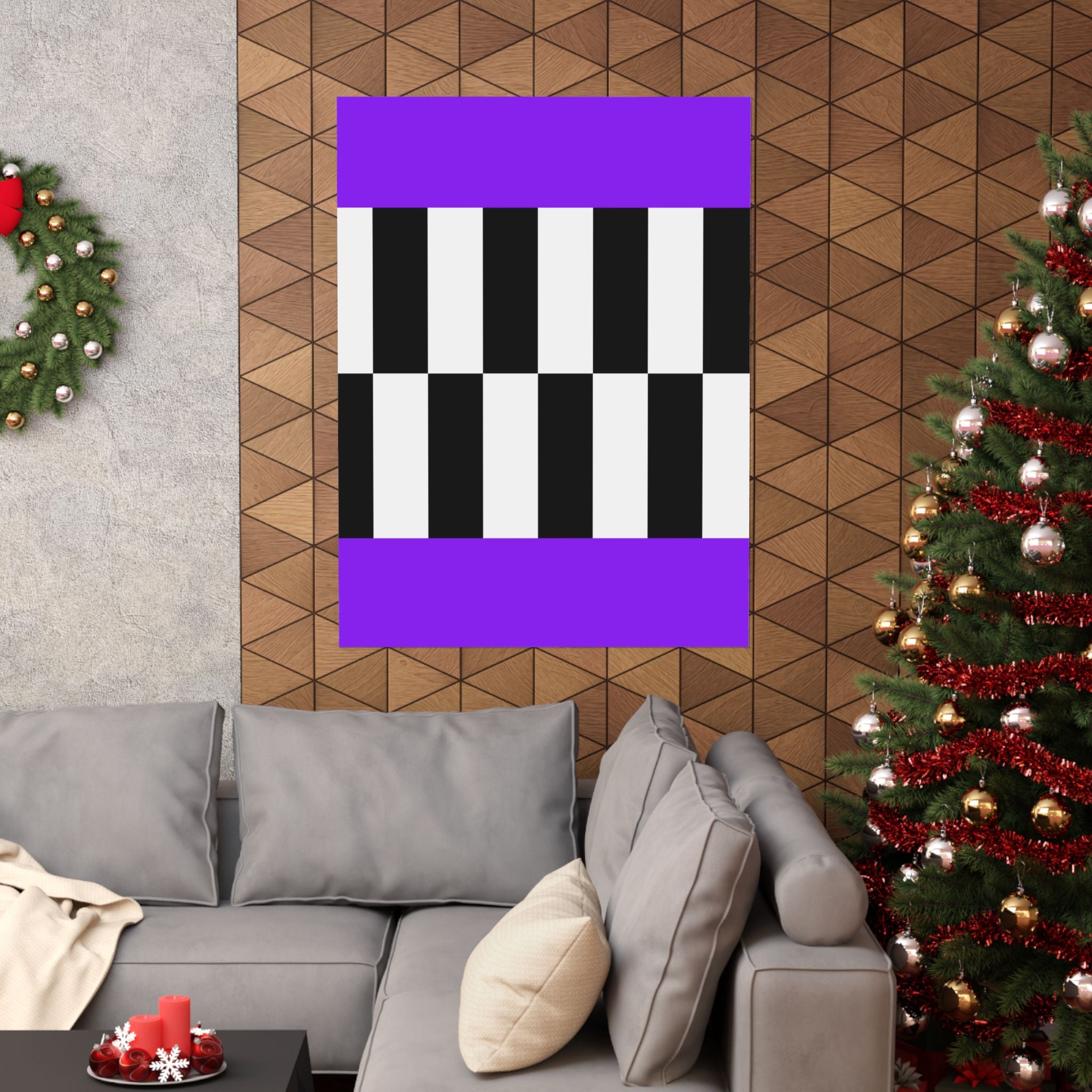 Minimalist Checkerboard Purple Poster