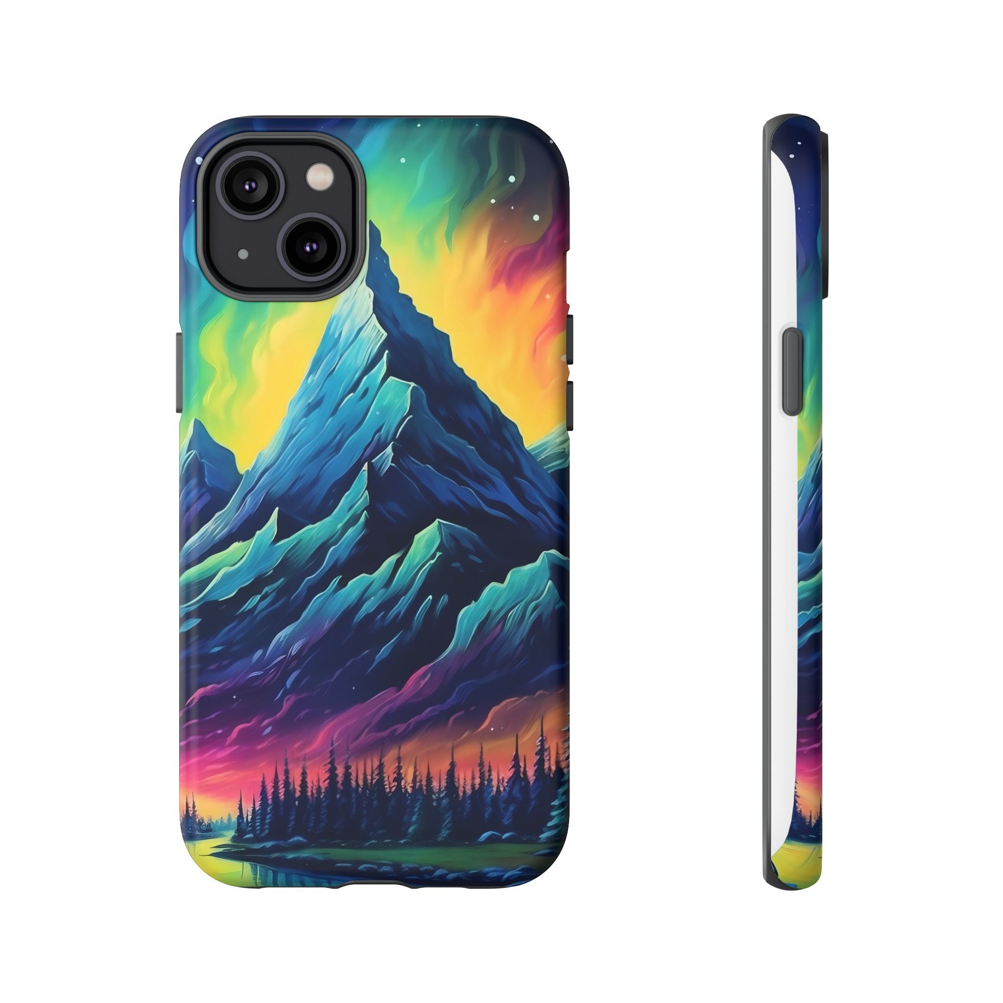 Aurora Mountain Hexagon iPhone Case