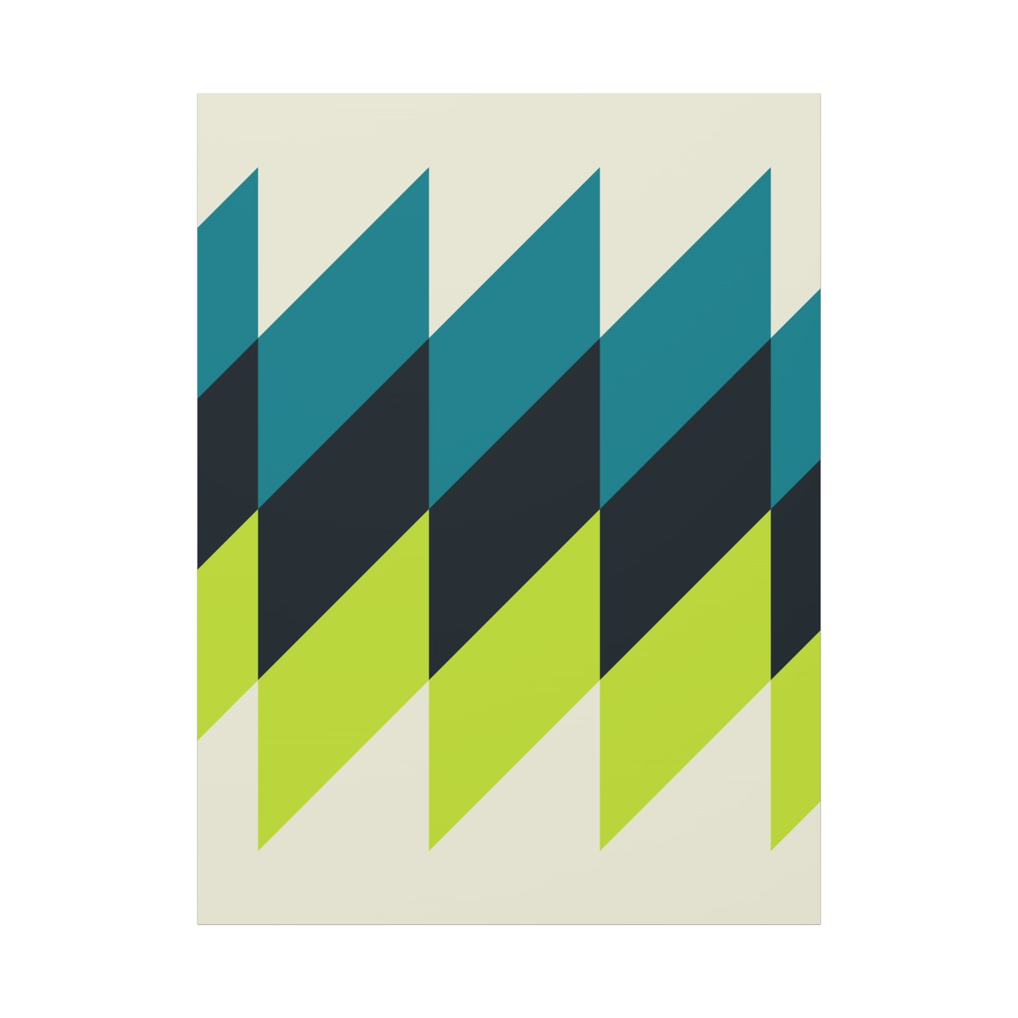 Geometric Teal & Lime Green Canvas Art