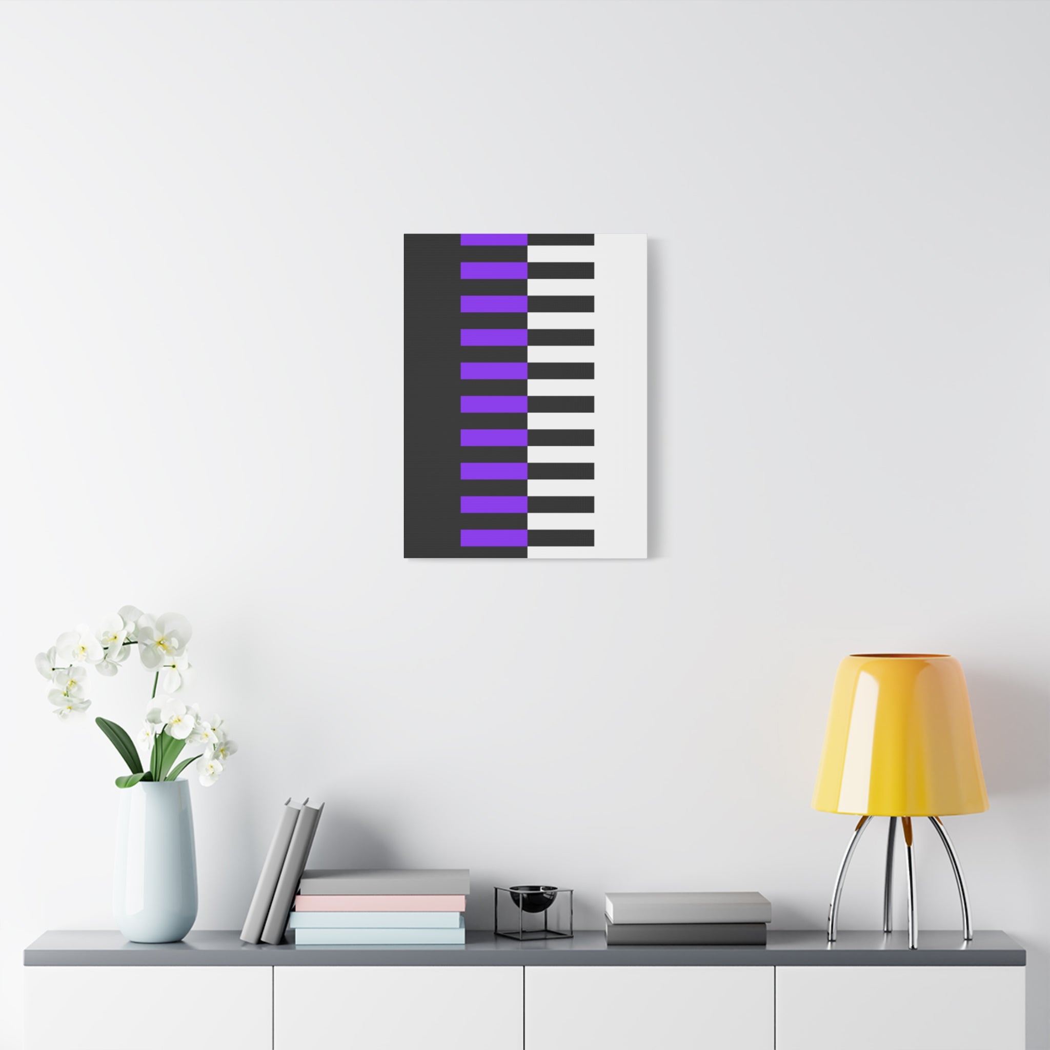 Abstract Purple Piano Keys Canvas Art