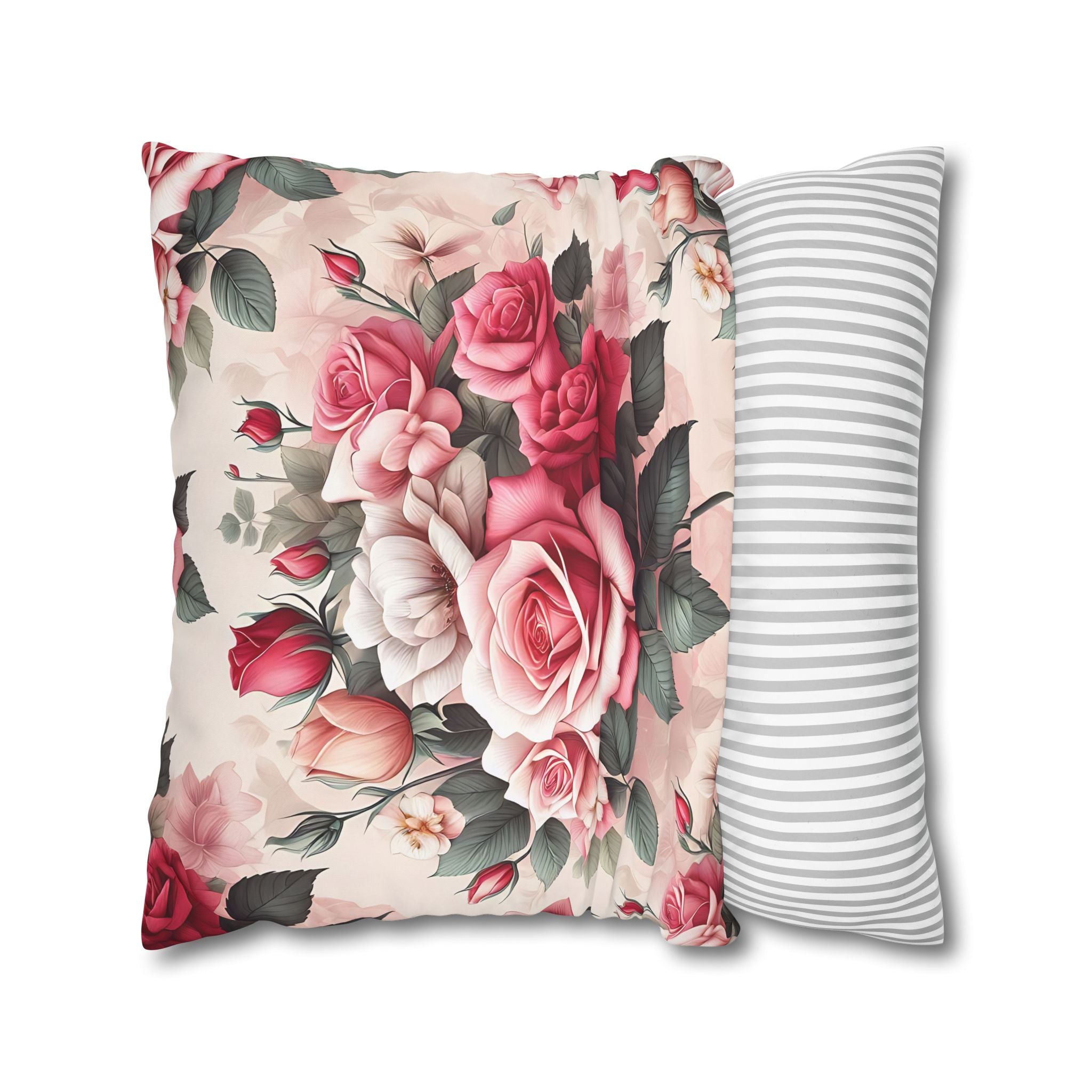 Pink Rose Pillowcase - Romantic Floral Design