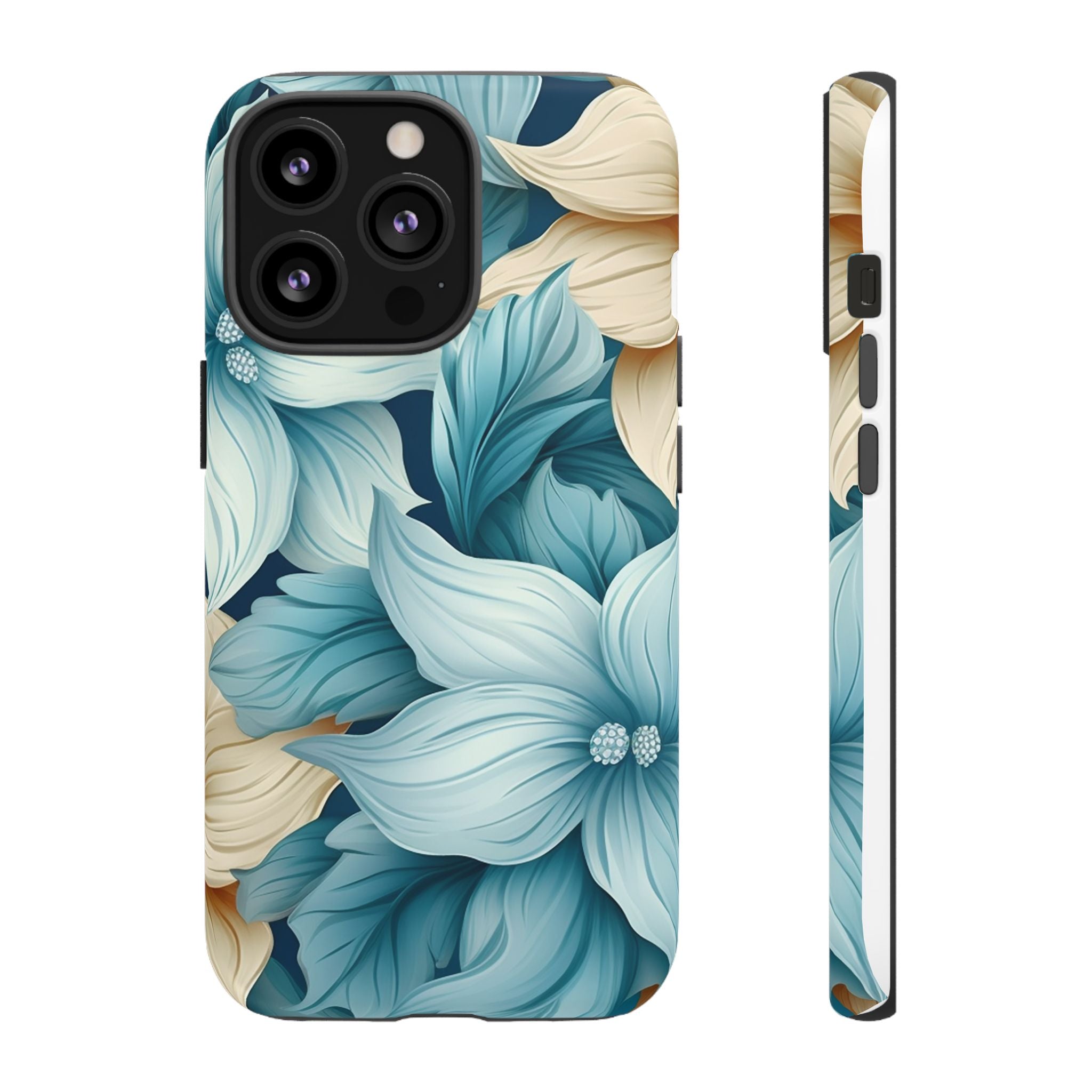 Teal Floral Hexagon iPhone Case - Rugged