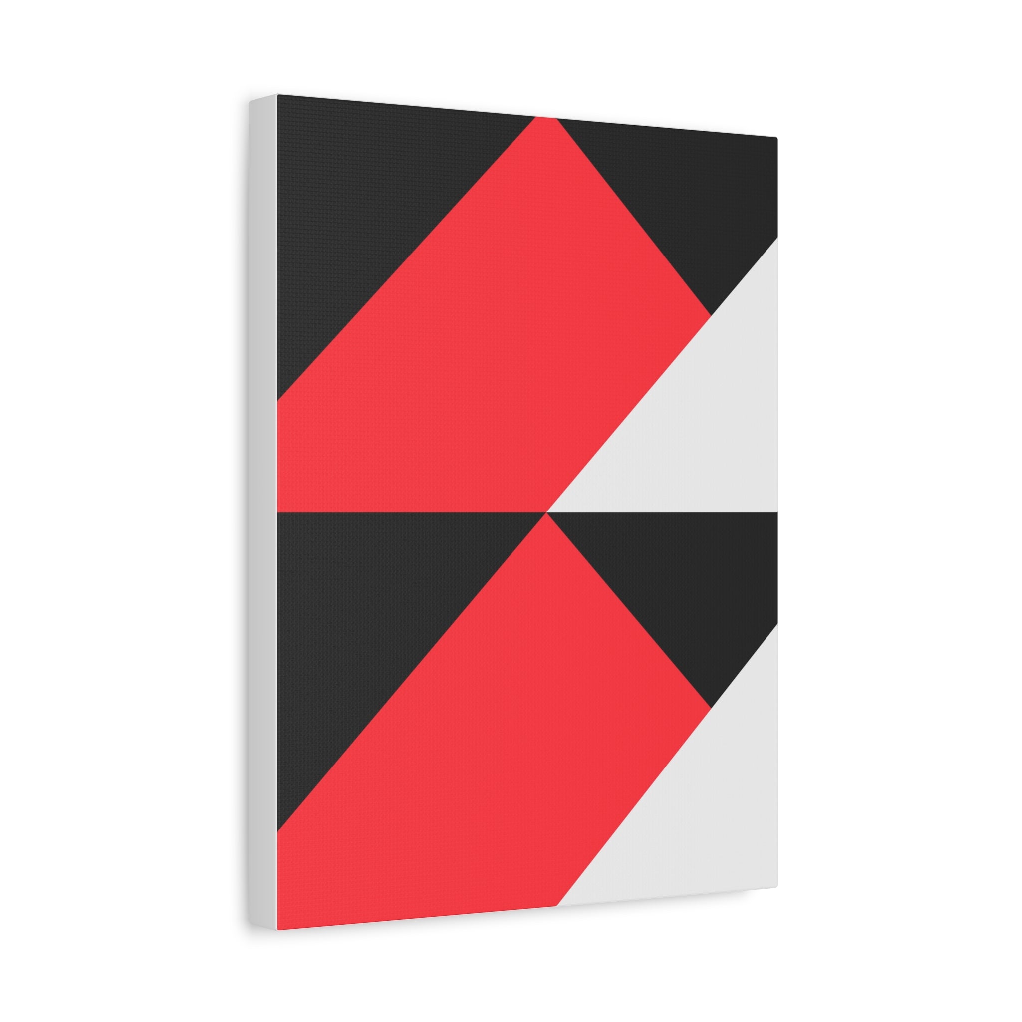 Geometric Red & Gray Canvas Art