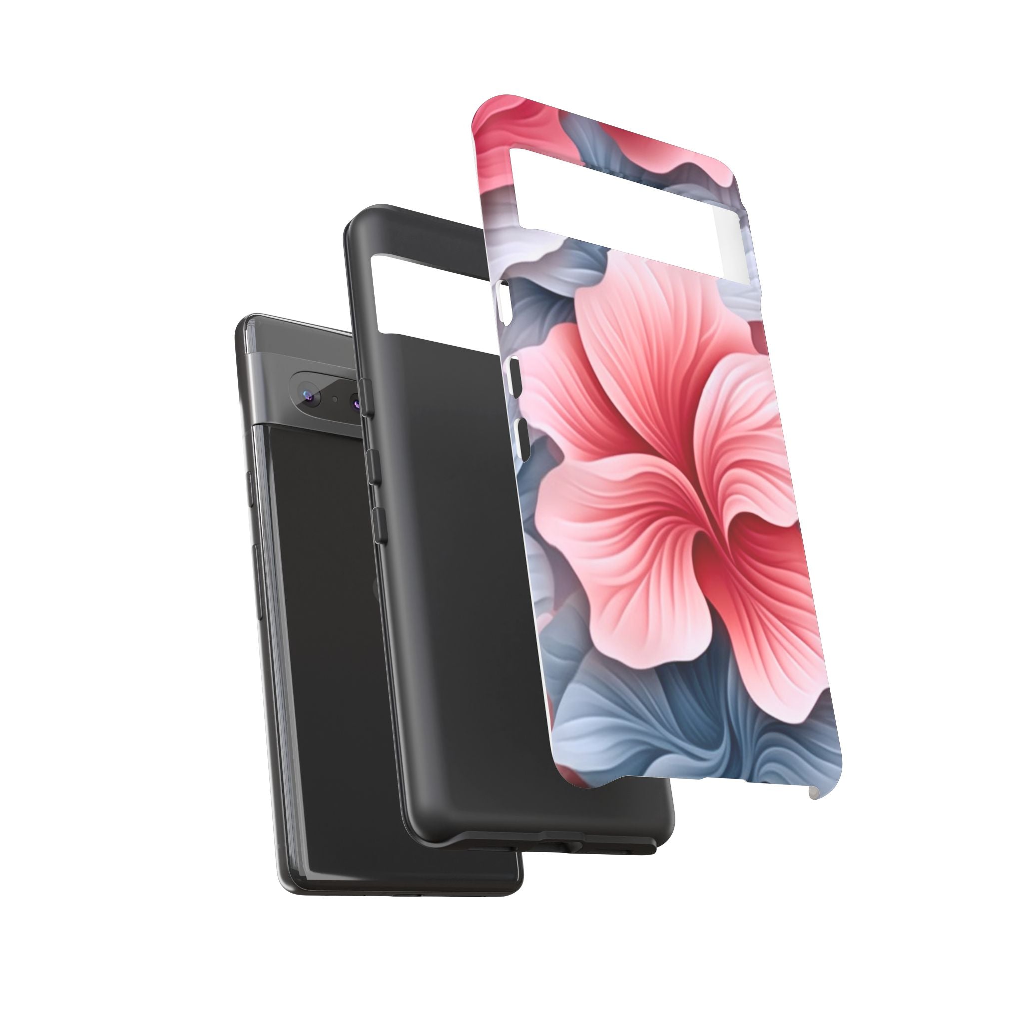 Abstract Floral Google Pixel Case (All Models) - Pink & Grey