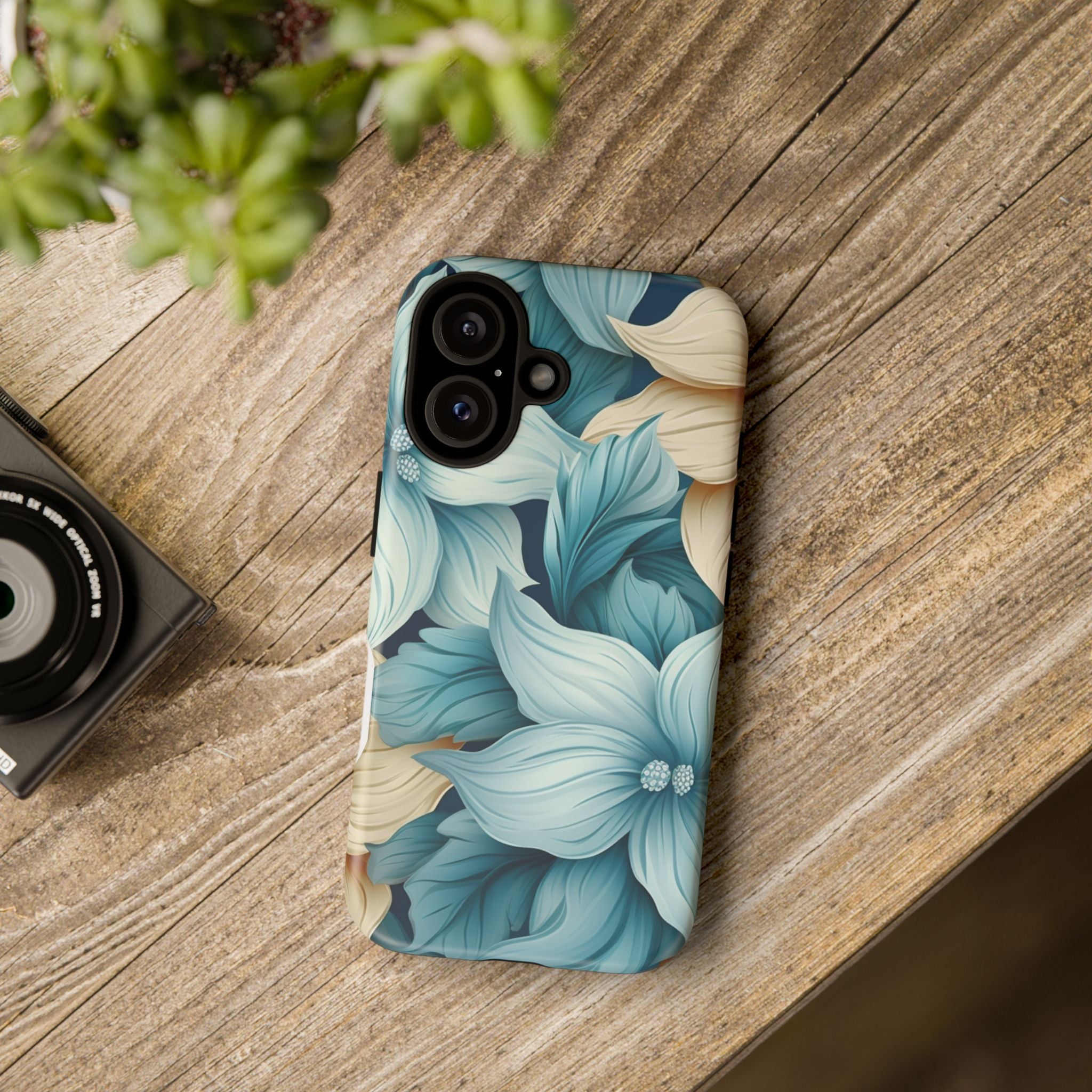 Teal Floral Hexagon iPhone Case - Rugged