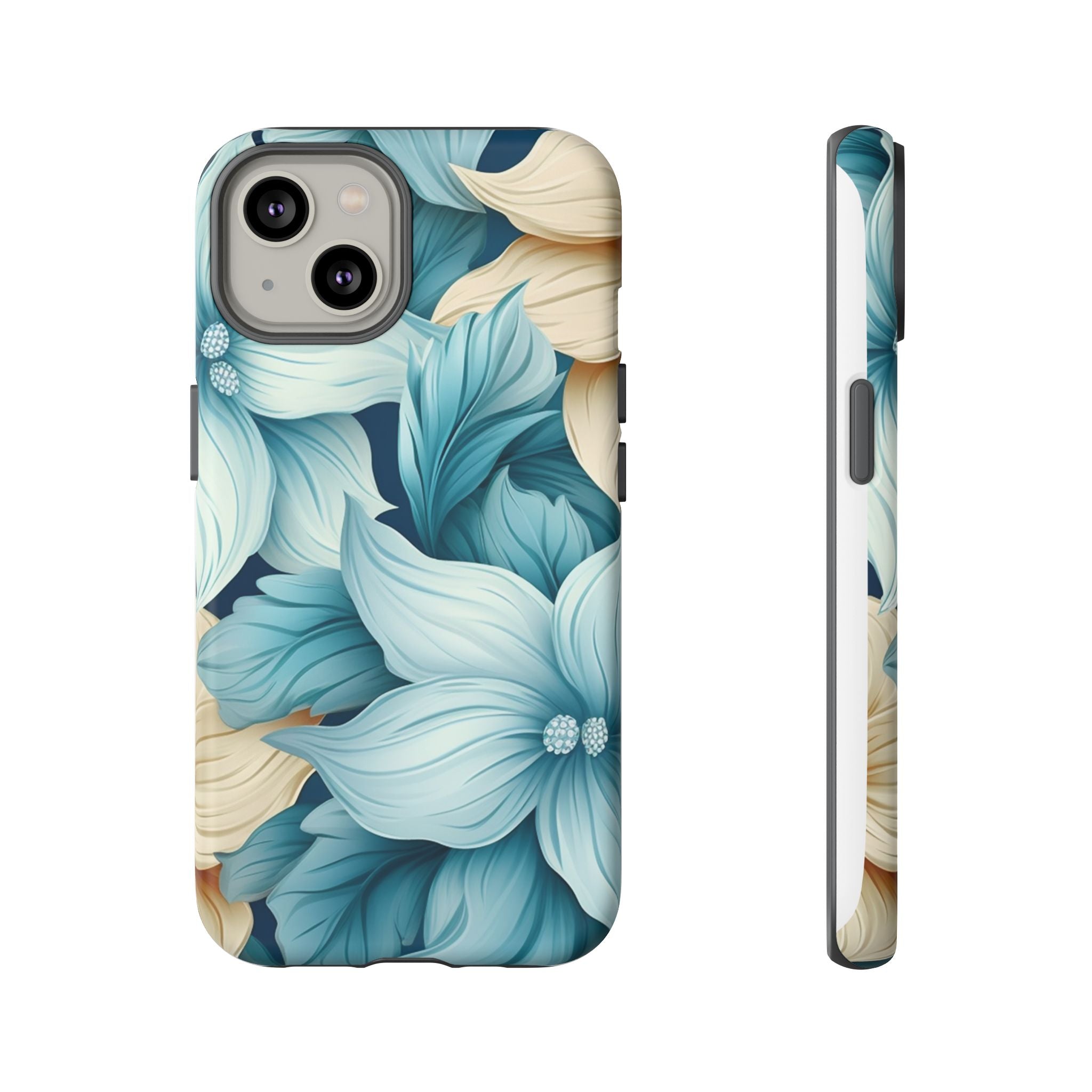 Teal Floral Hexagon iPhone Case - Rugged