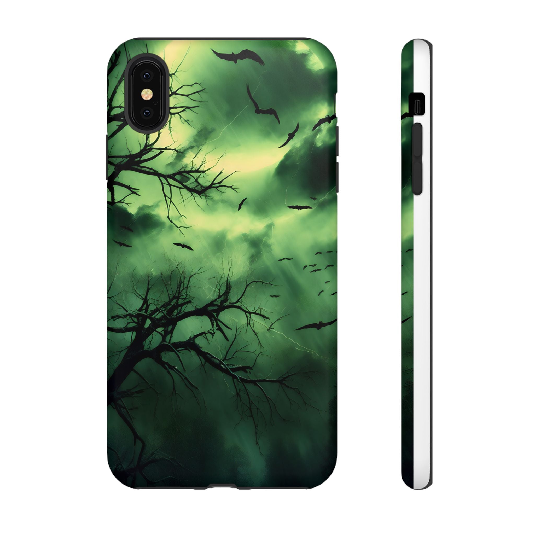 Gothic Green Forest iPhone Case - Hexagon Stone