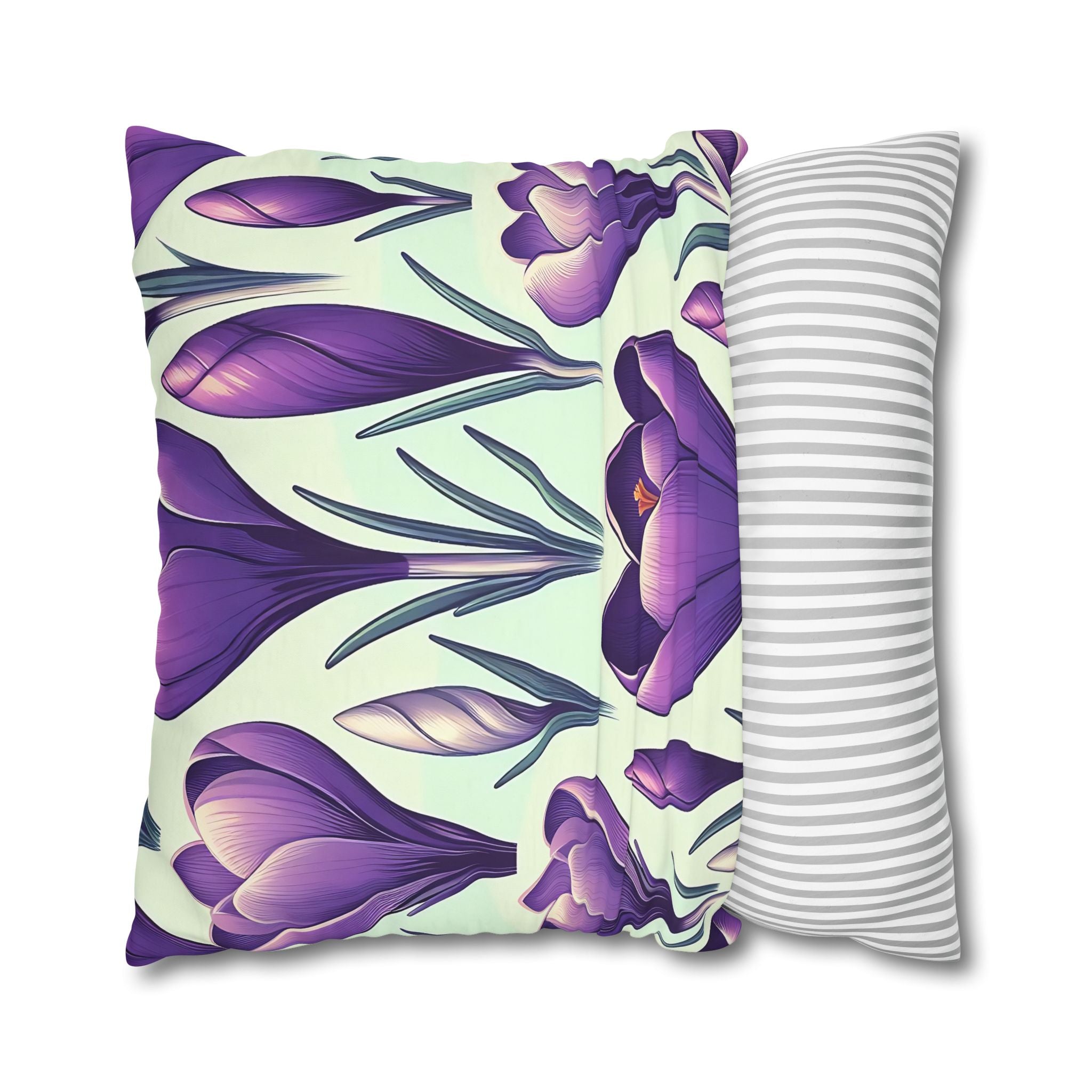 Purple Crocus Floral Pillowcase