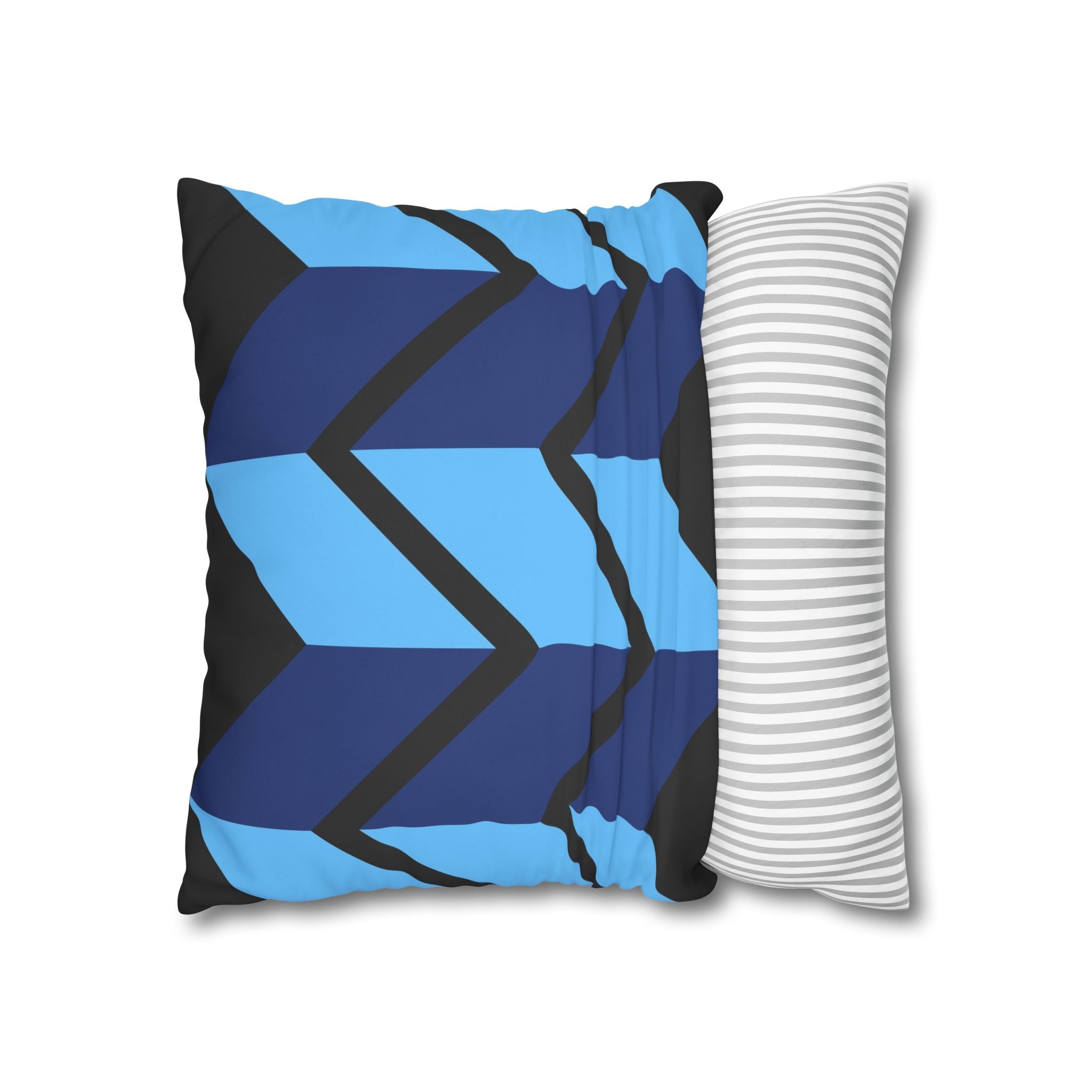 Geometric Chevron Pillowcase - Navy & Sky Blue