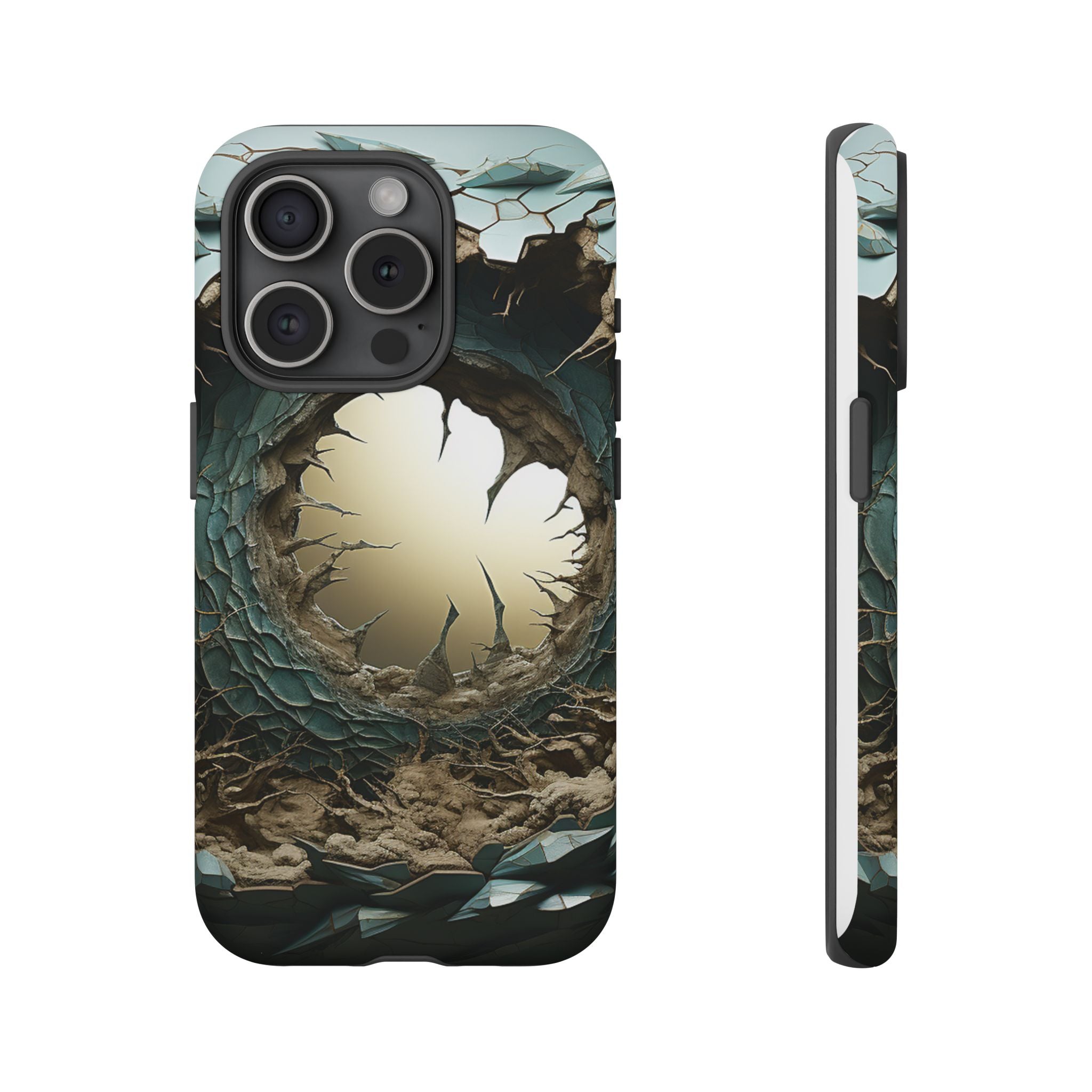 Surreal Alien Landscape Hexagon Stone iPhone Case