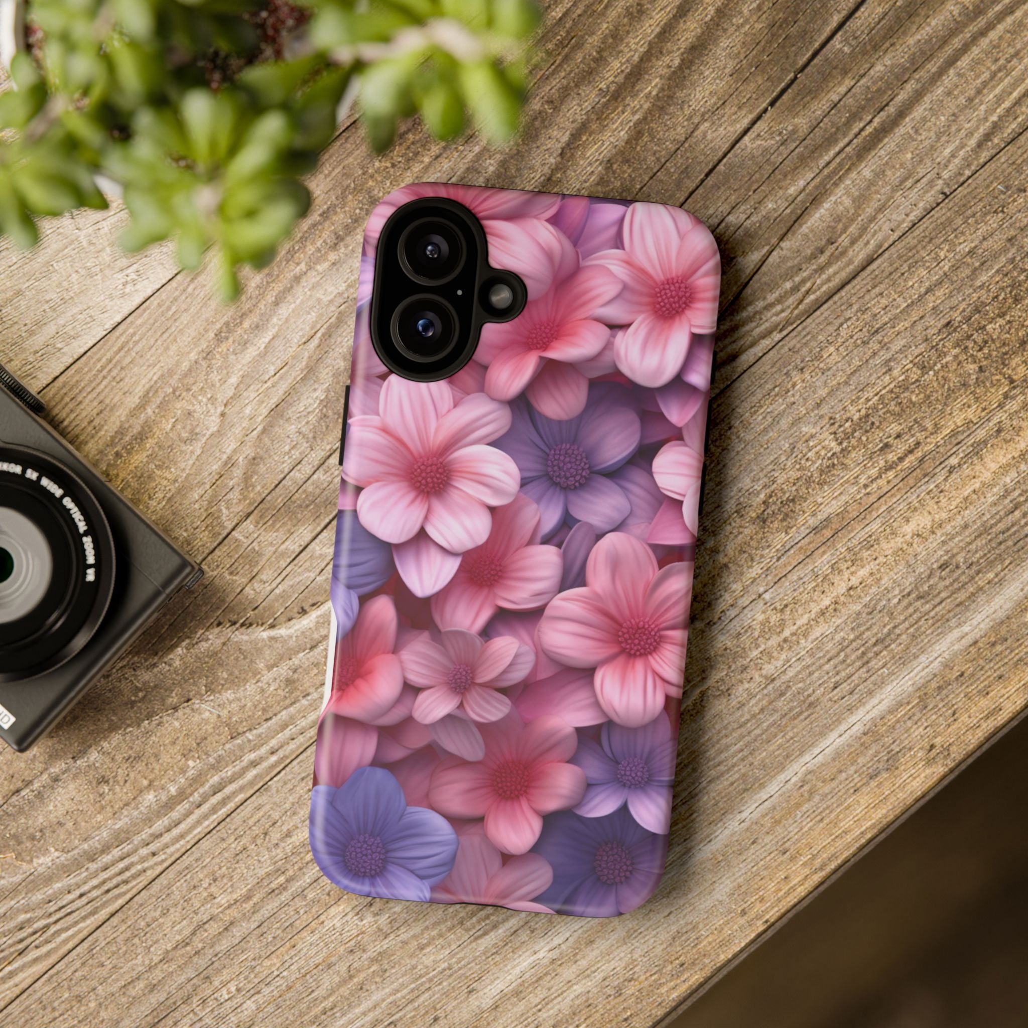 Floral Bloom Hexagon Stone iPhone Case