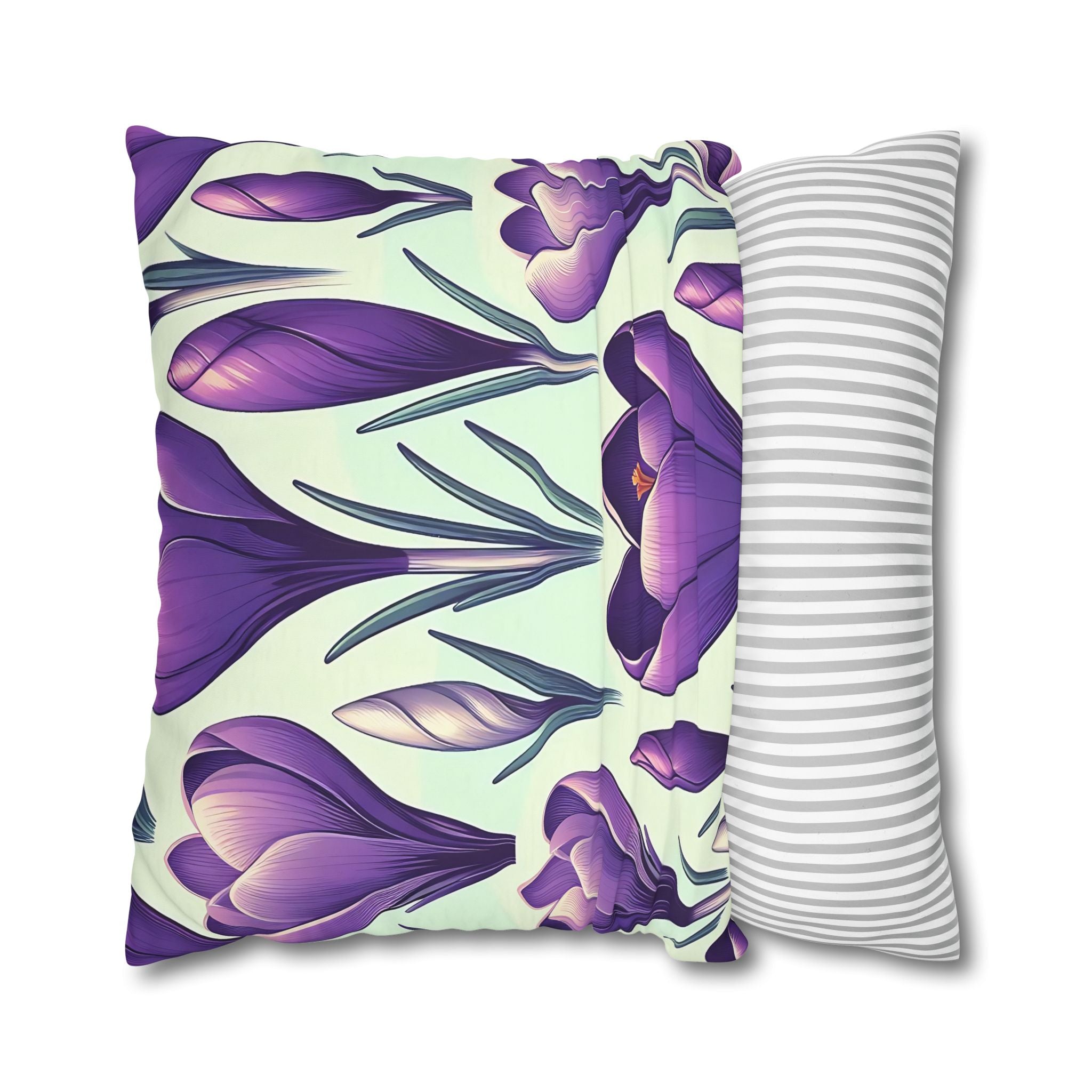 Purple Crocus Floral Pillowcase