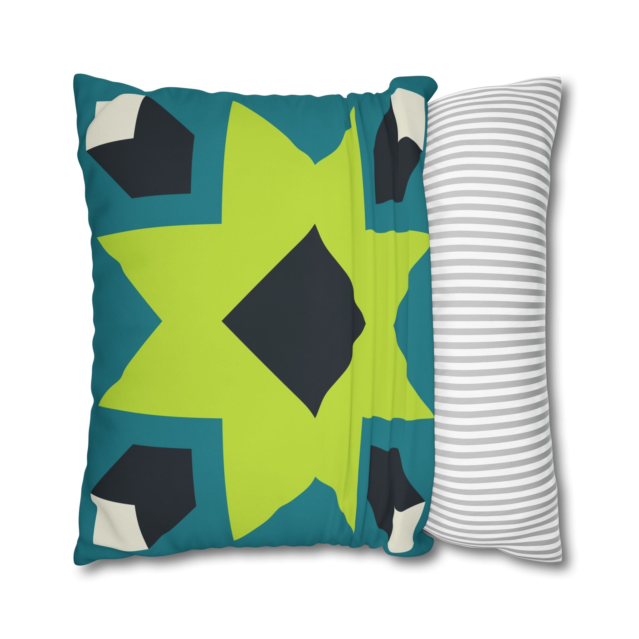 Geometric Teal Star Pillowcase