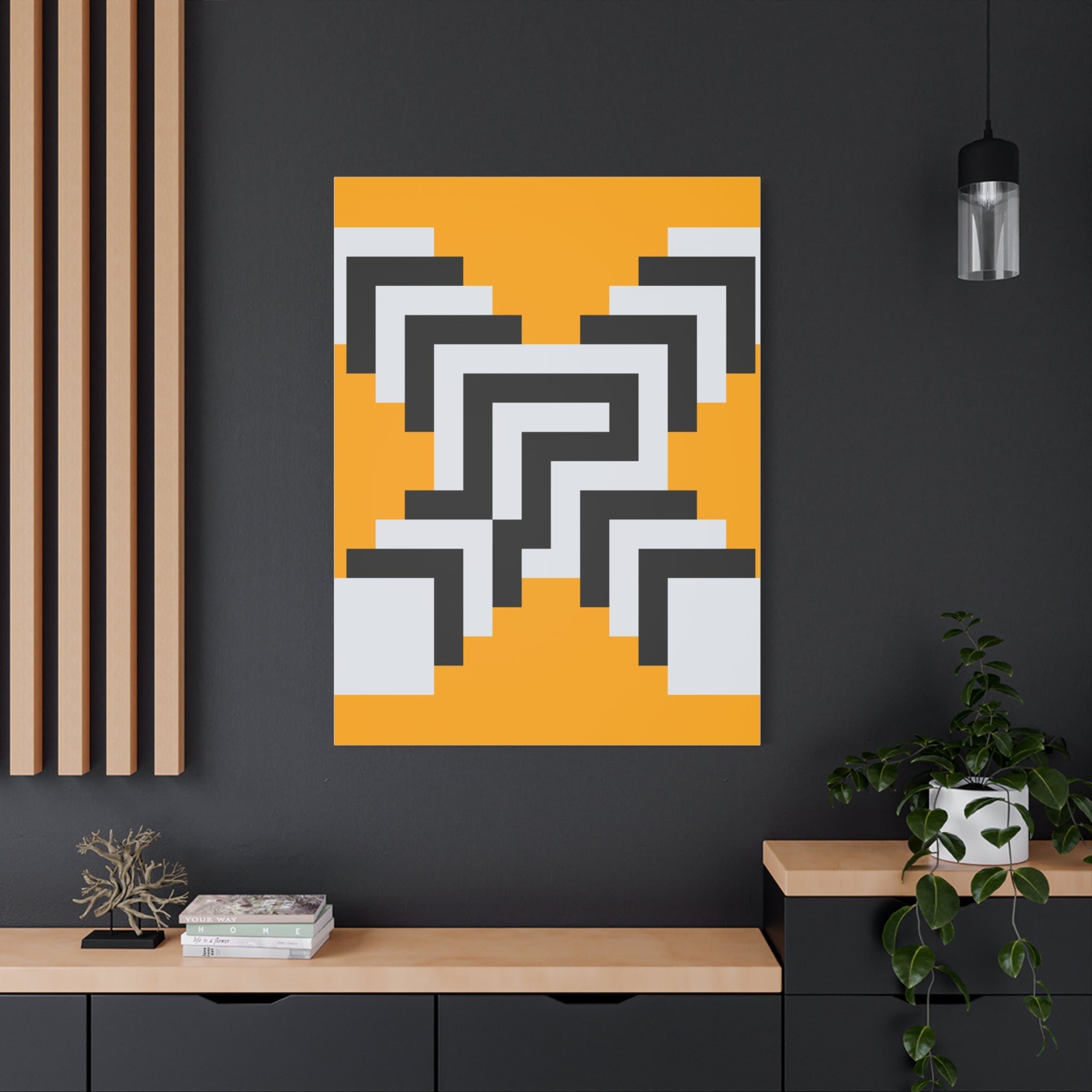 Geometric Orange Canvas Wall Art